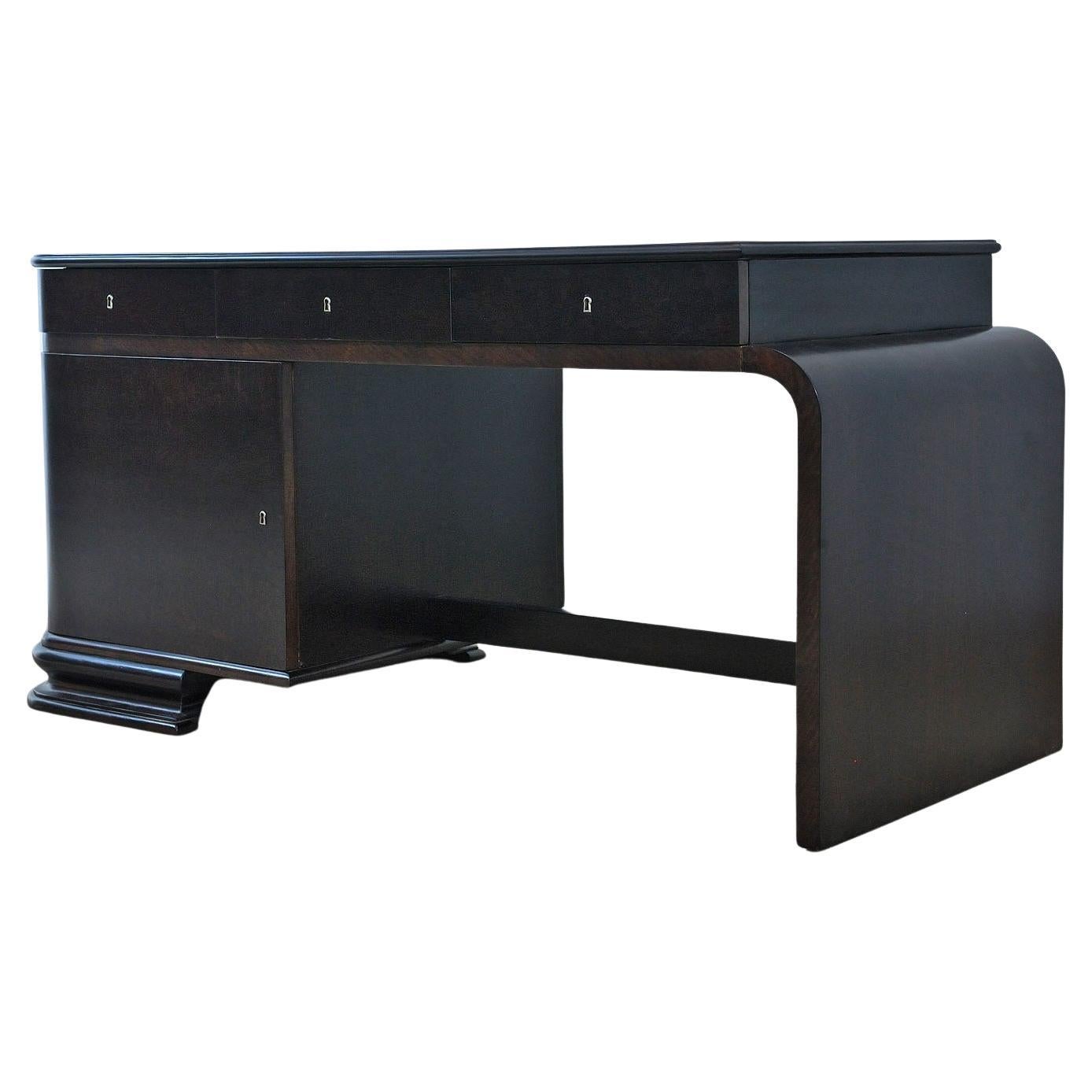 Fully restored Large ART DECO writing desk, 1930´s, Bohemia