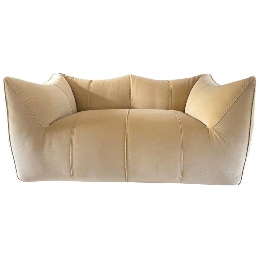 Fully Restored Le Bambole Sofa Design Mario Bellini, Cotton Velvet