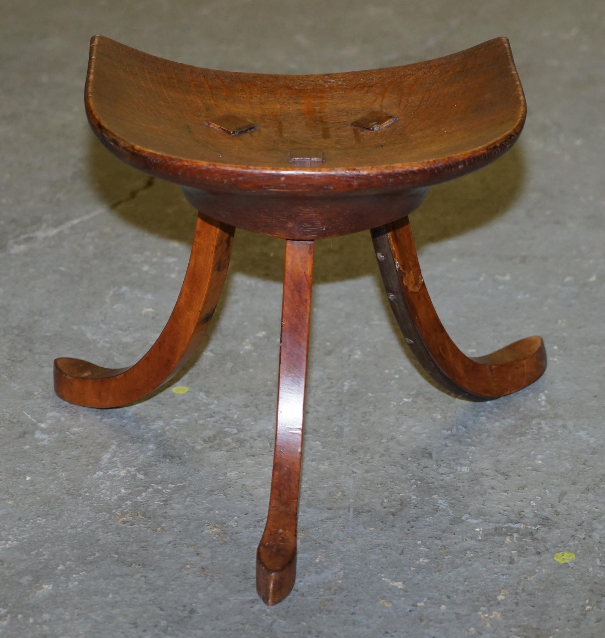 Fully Restored Liberty's London Thebes Stool L Wyburd Original Antique Victorian For Sale 4