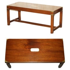 Fully Restored Hardwood Kennedy Harrods London Military Campaign Coffee Table
