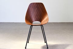 Fully Restored Medea Side Chair in Dark Exotic Hardwood, Nobili, 1955 Italy
