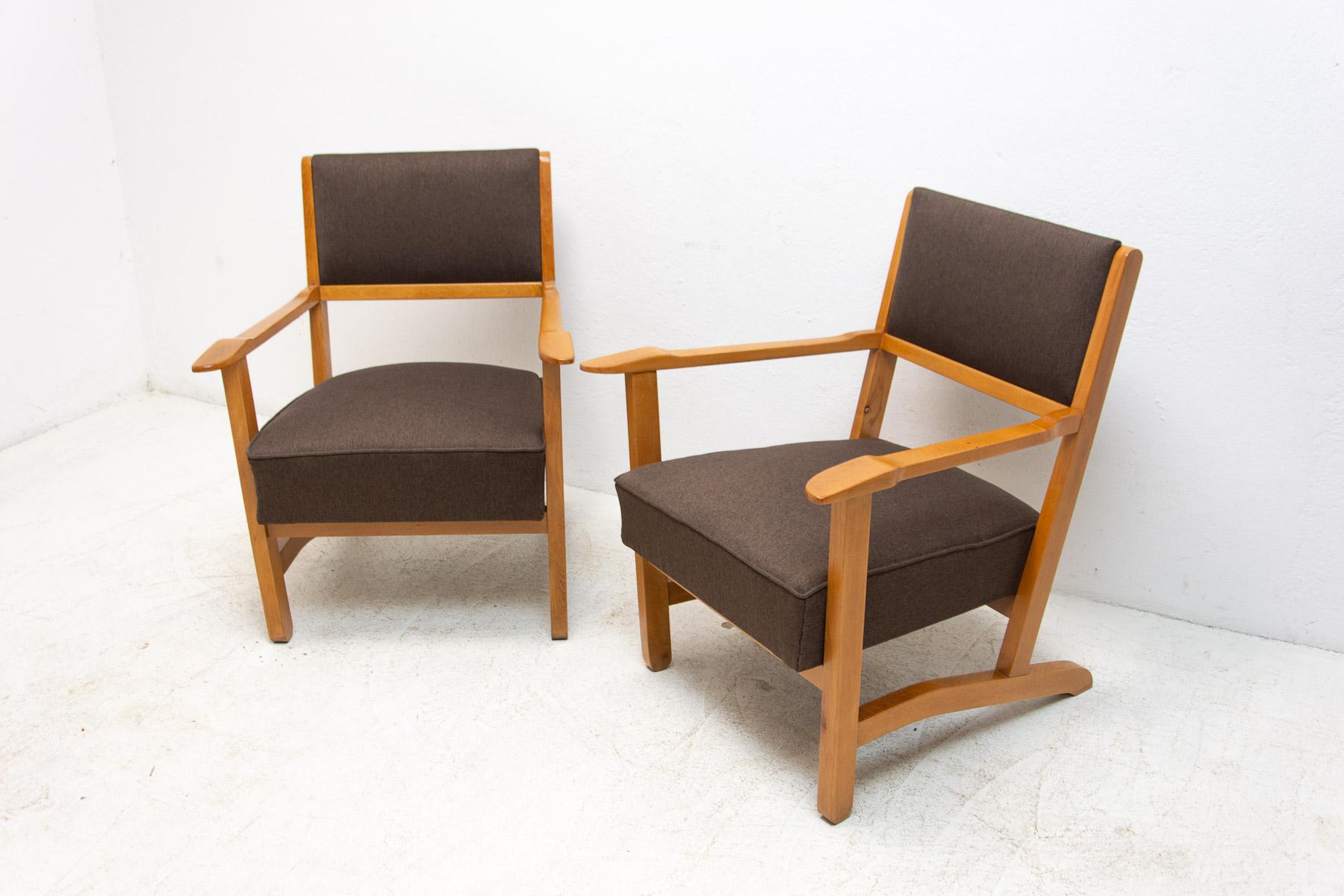 Czech Fully Restored Mid Century Scandinavian Style Armchairs