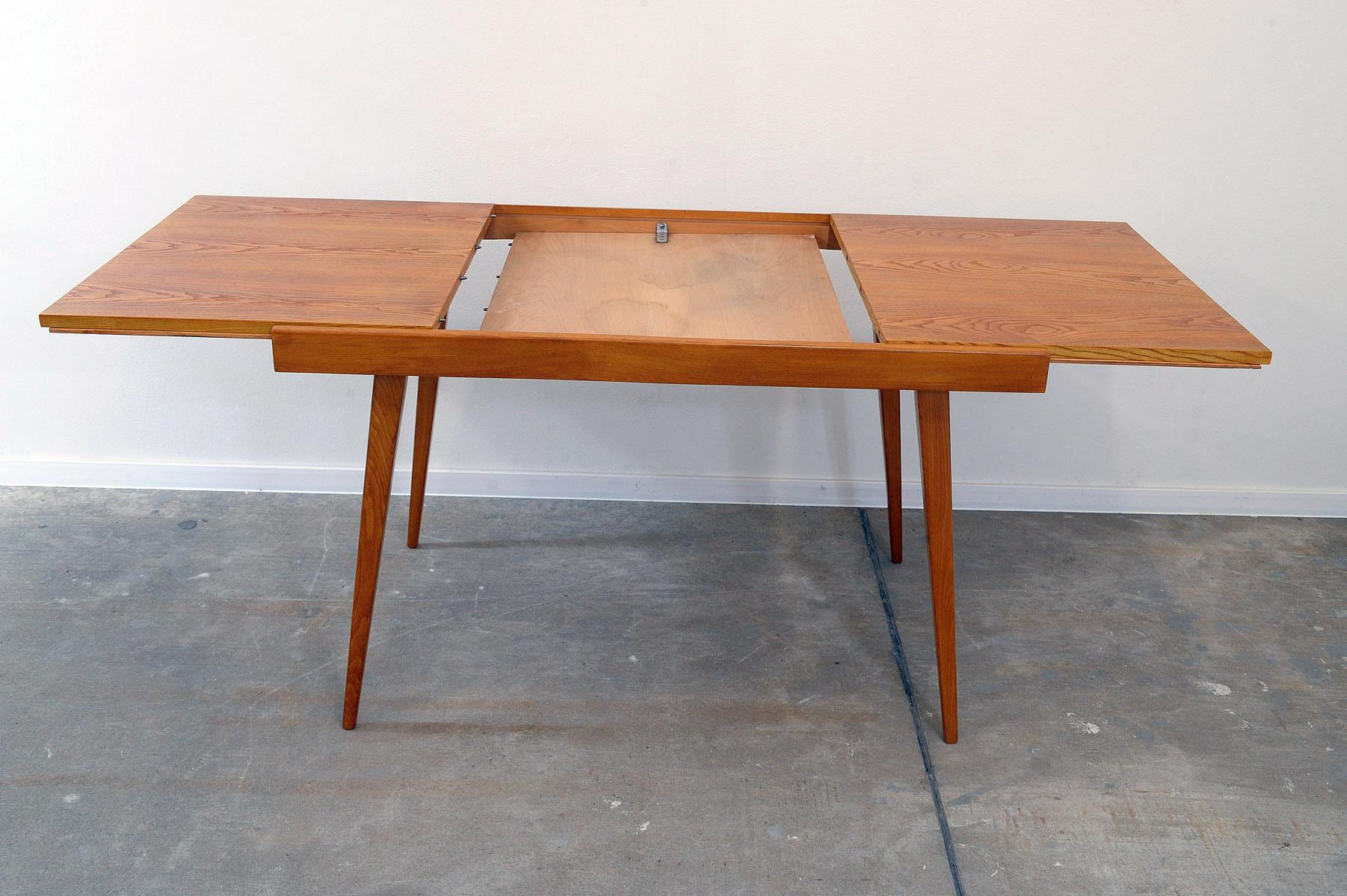 Wood  Fully restored midcentury folding dining table by František Jirák, 1970´s For Sale