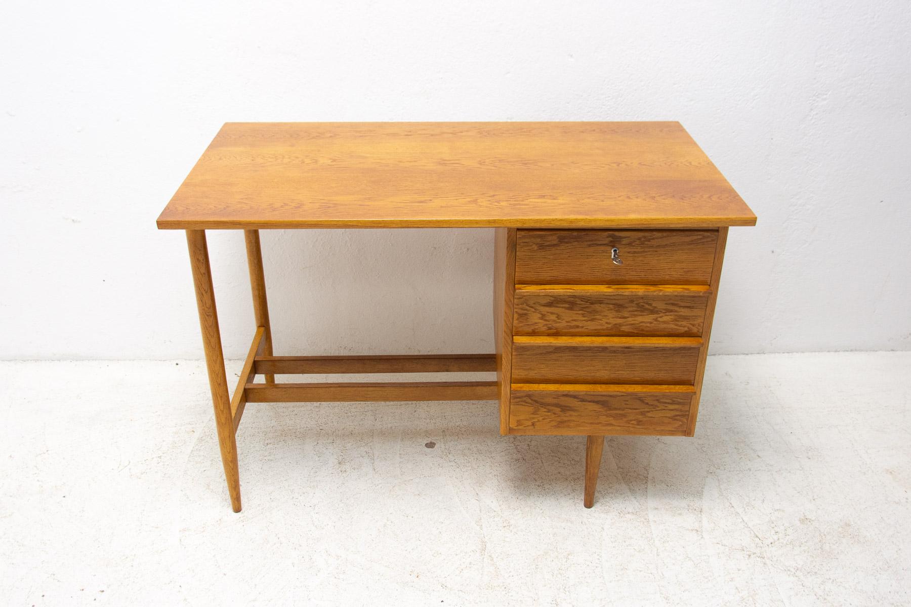 Mid-Century Modern Fully restored midcentury writing Desk, 1960's, Czechoslovakia For Sale