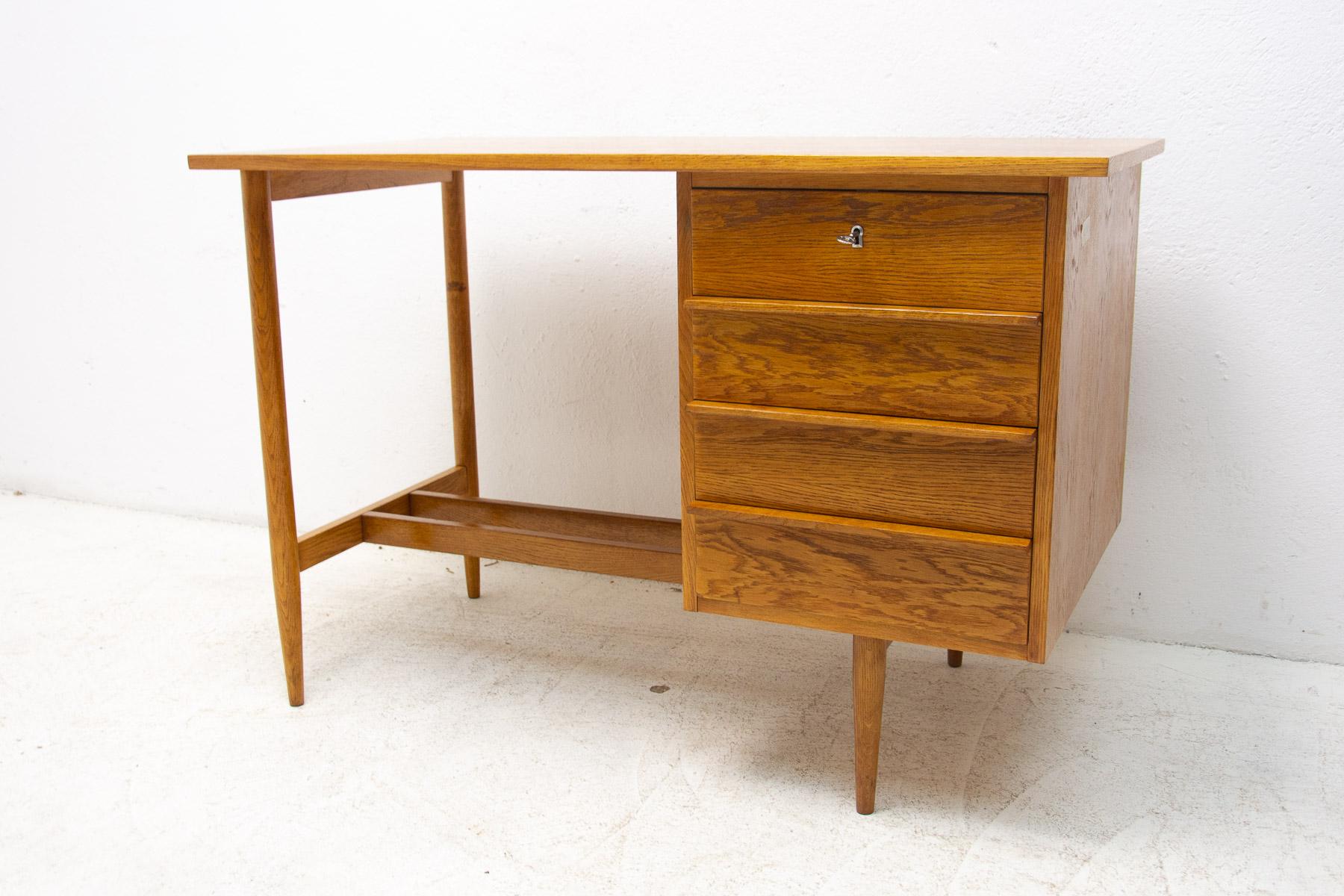 20th Century Fully restored midcentury writing Desk, 1960's, Czechoslovakia For Sale
