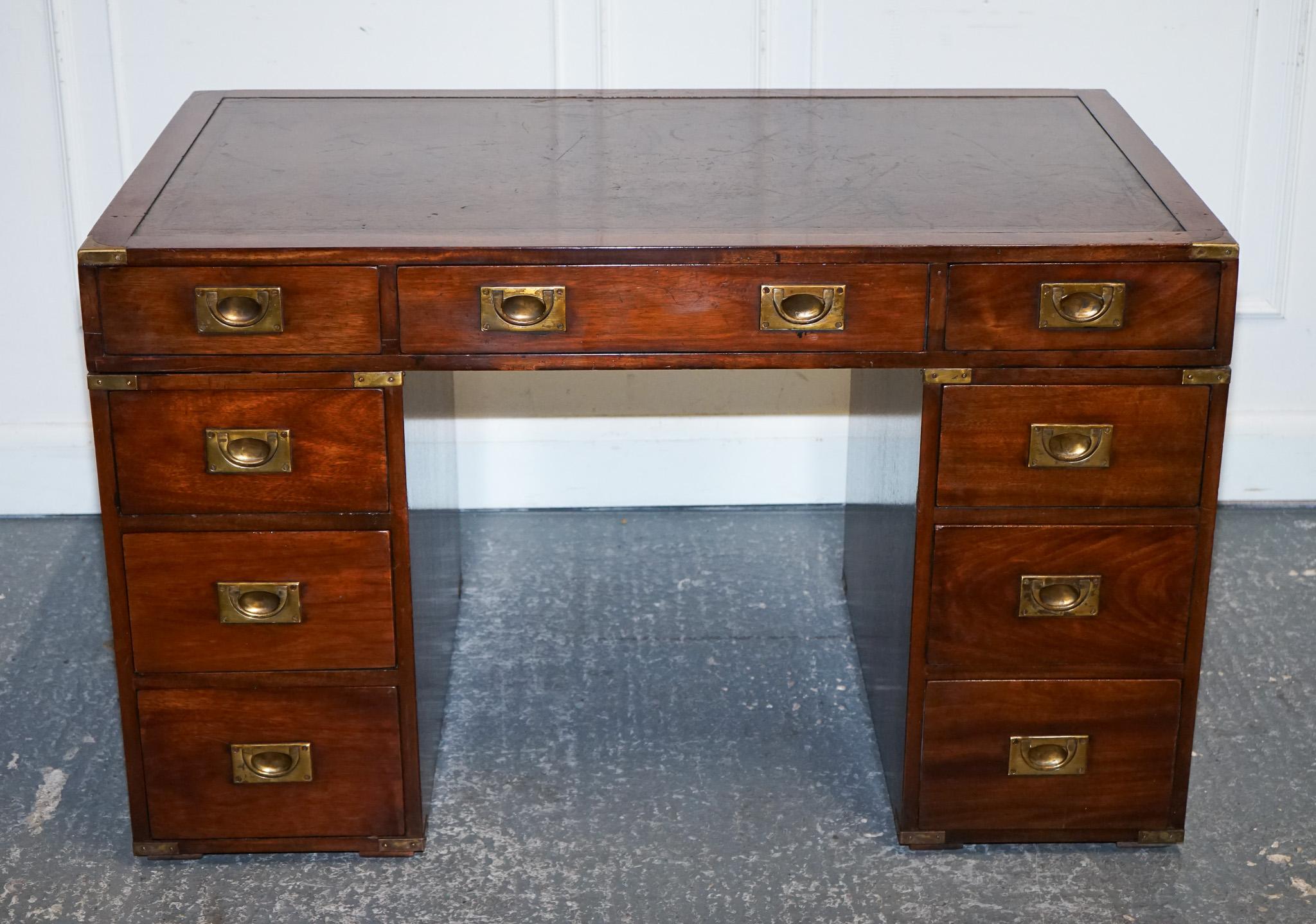 
Antiques of London



We are delighted to offer for sale this Fully Restored Bevan Funnell Military Campaign Twin Pedestal Desk.

 It is a stunning example of classic design and meticulous craftsmanship. It's a piece that speaks of both
