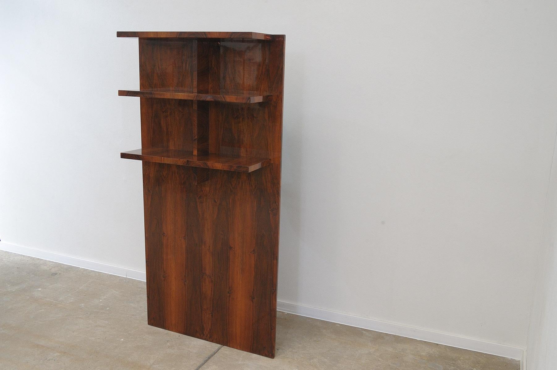 20th Century Fully restored modernist Wall shelf or bookcase, Czechoslovakia, 1930s For Sale