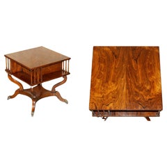 FULLY RESTORED MUSEUM QUALITY ENGLISH REGENCY CiRCA 1820 HARDWOOD BOOK TABLE