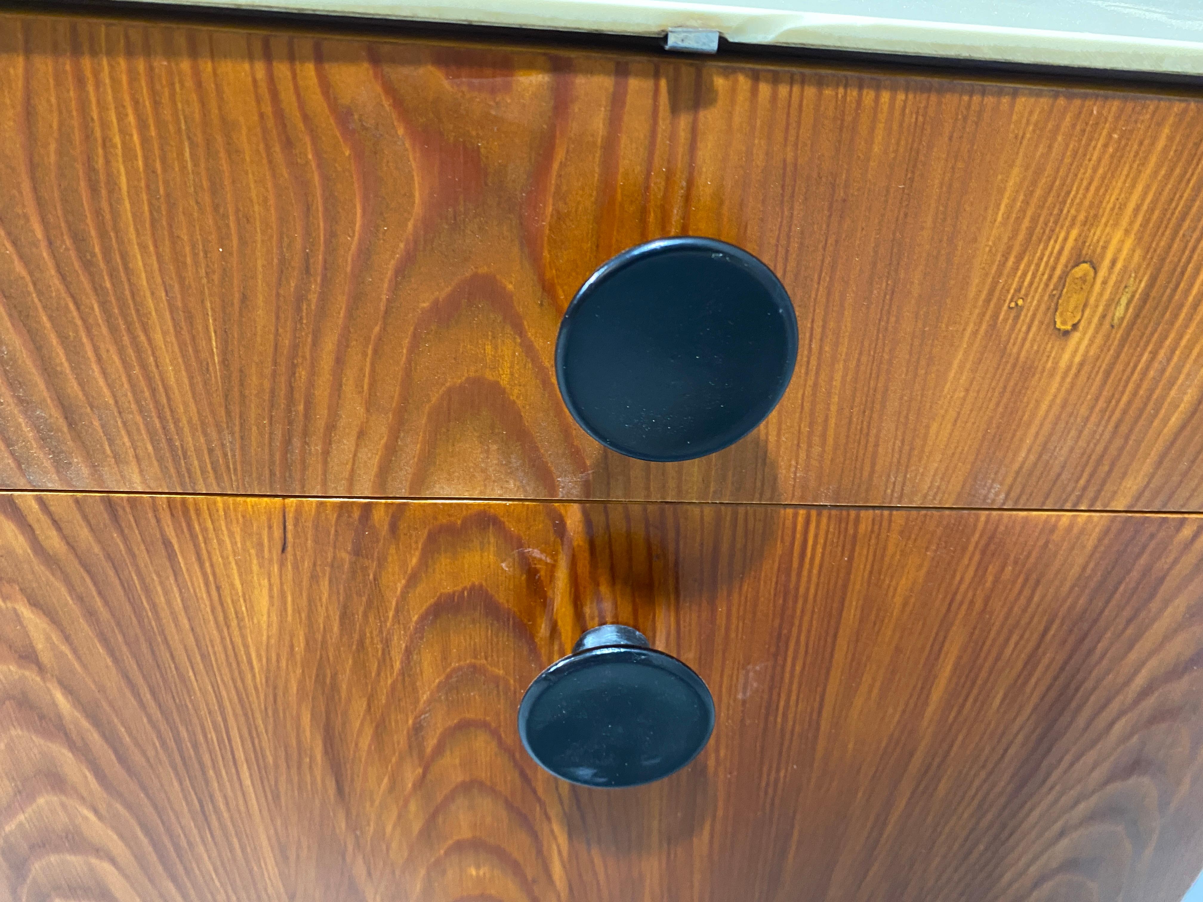 Fully restored night stands by Jindřich Halabala for ÚP Závody, 1950´s, Czech. For Sale 8