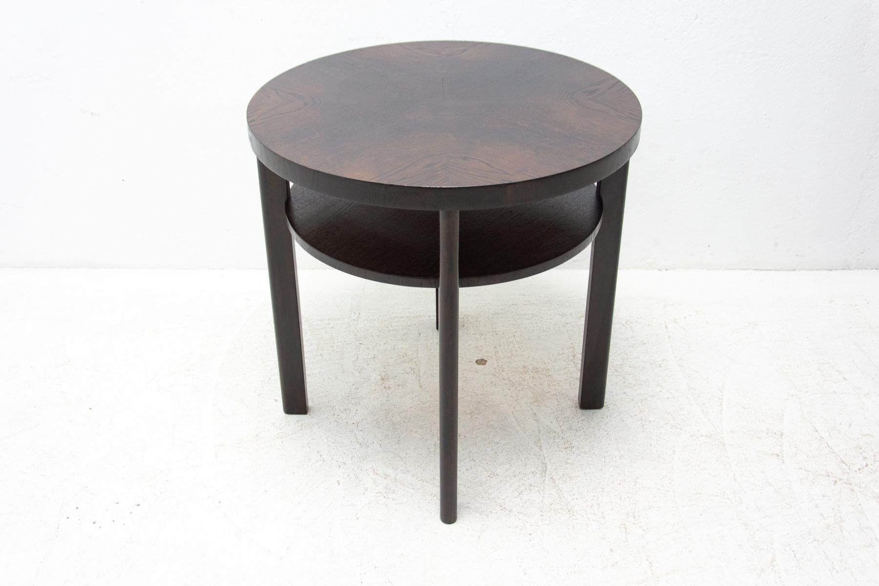 Wood Fully Restored Oak Coffee Table, 1950´S, Czechoslovakia For Sale
