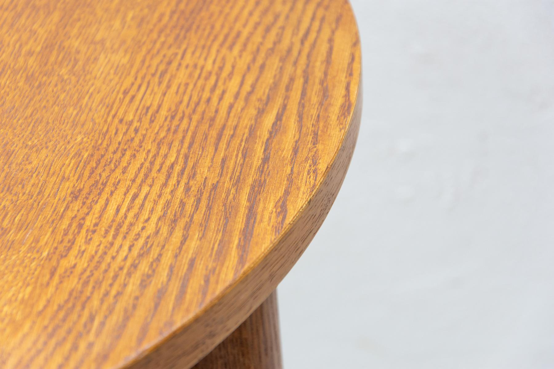Fully Restored Oak Wood Coffee Table, 1950s, Czechoslovakia For Sale 5