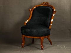 Vollständig restauriertes Paar schwarzer Biedermeier-Sessel, 19. Jahrhundert