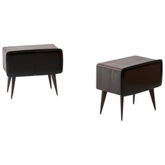Fully Restored Pair of Italian Bedside Tables, 1950s