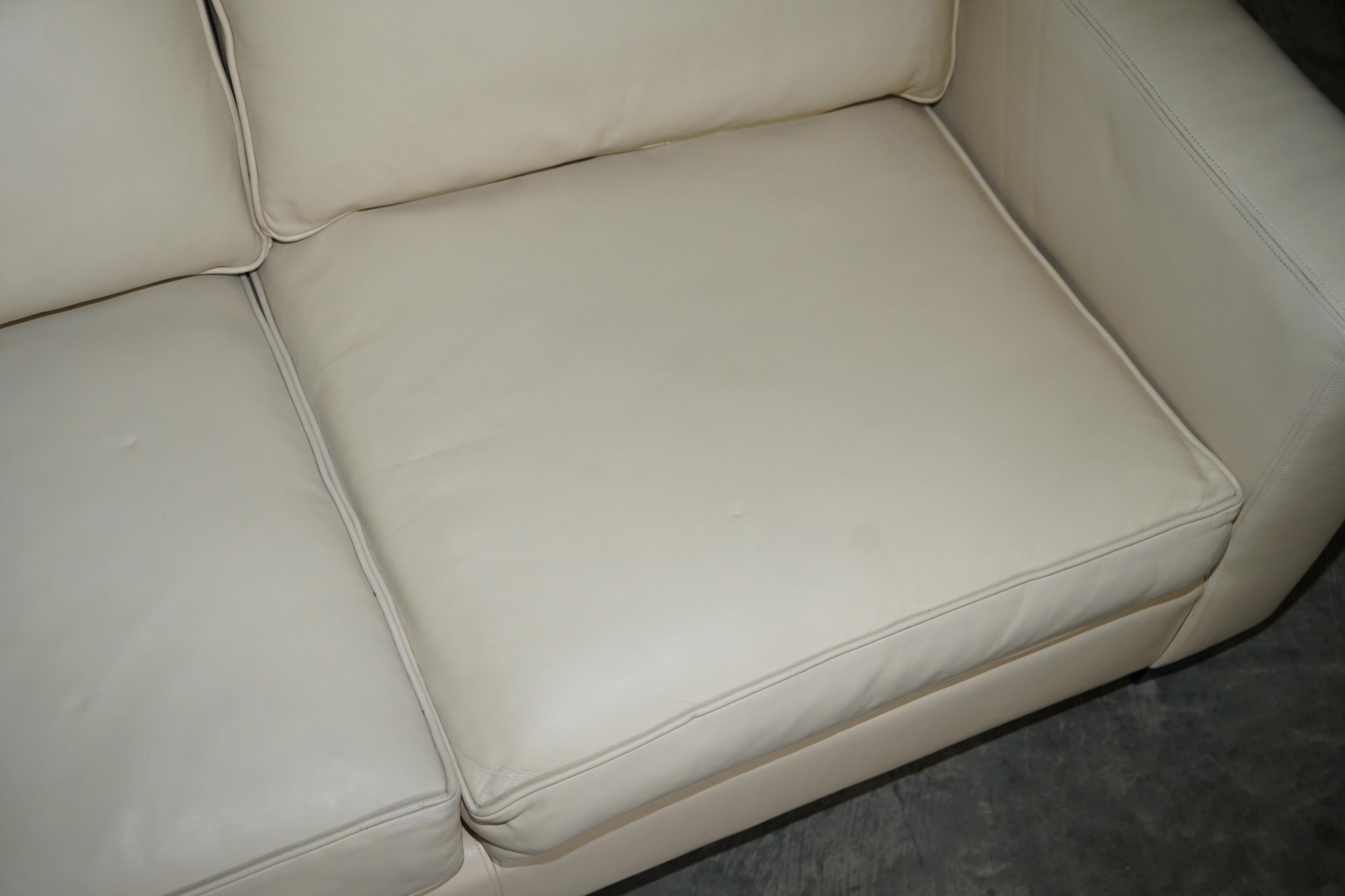 Fully Restored Ralph Lauren Graham 3-4 Seater Leather Sofa Hardwood For Sale 2