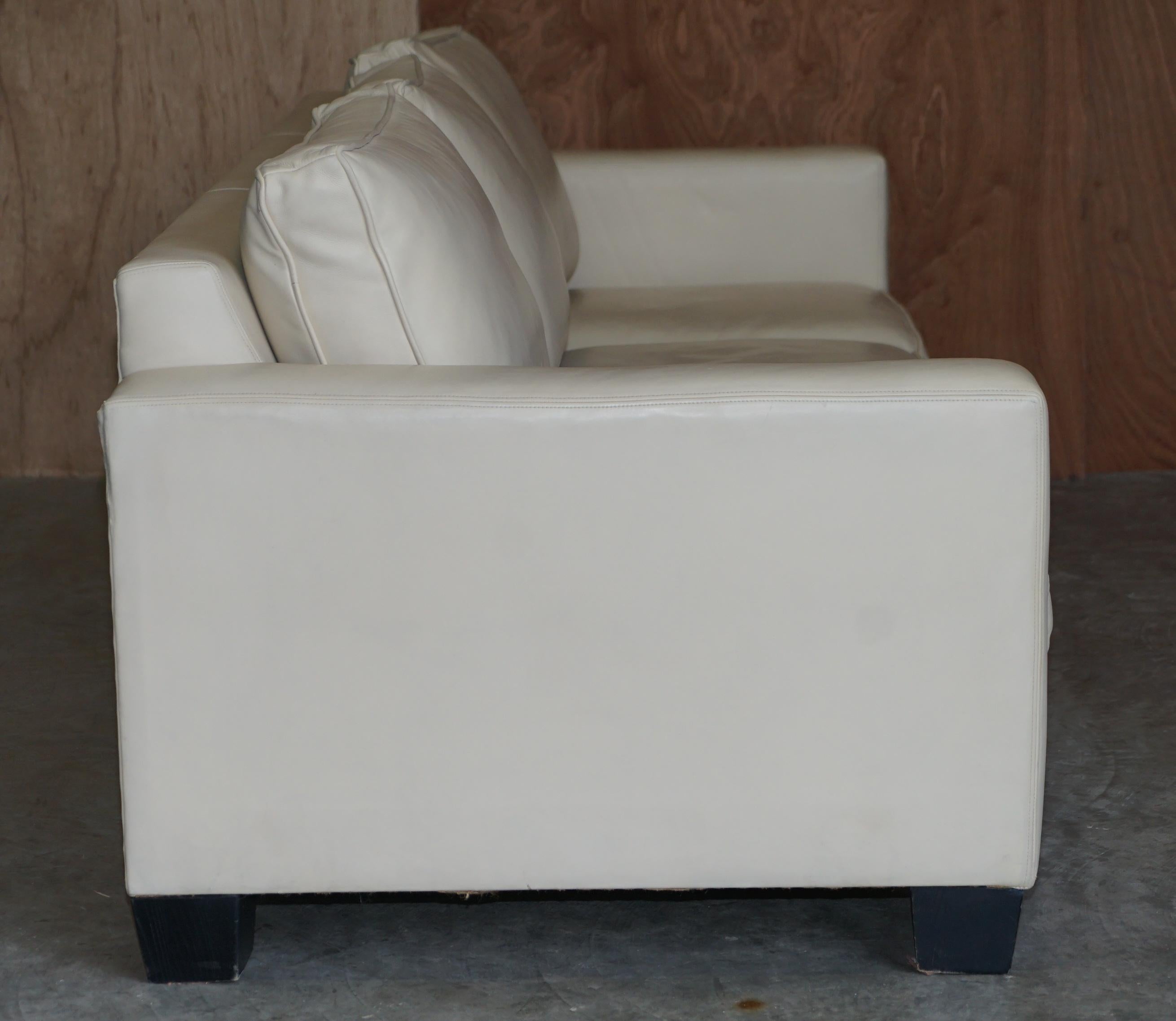 Fully Restored Ralph Lauren Graham 3-4 Seater Leather Sofa Hardwood For Sale 3