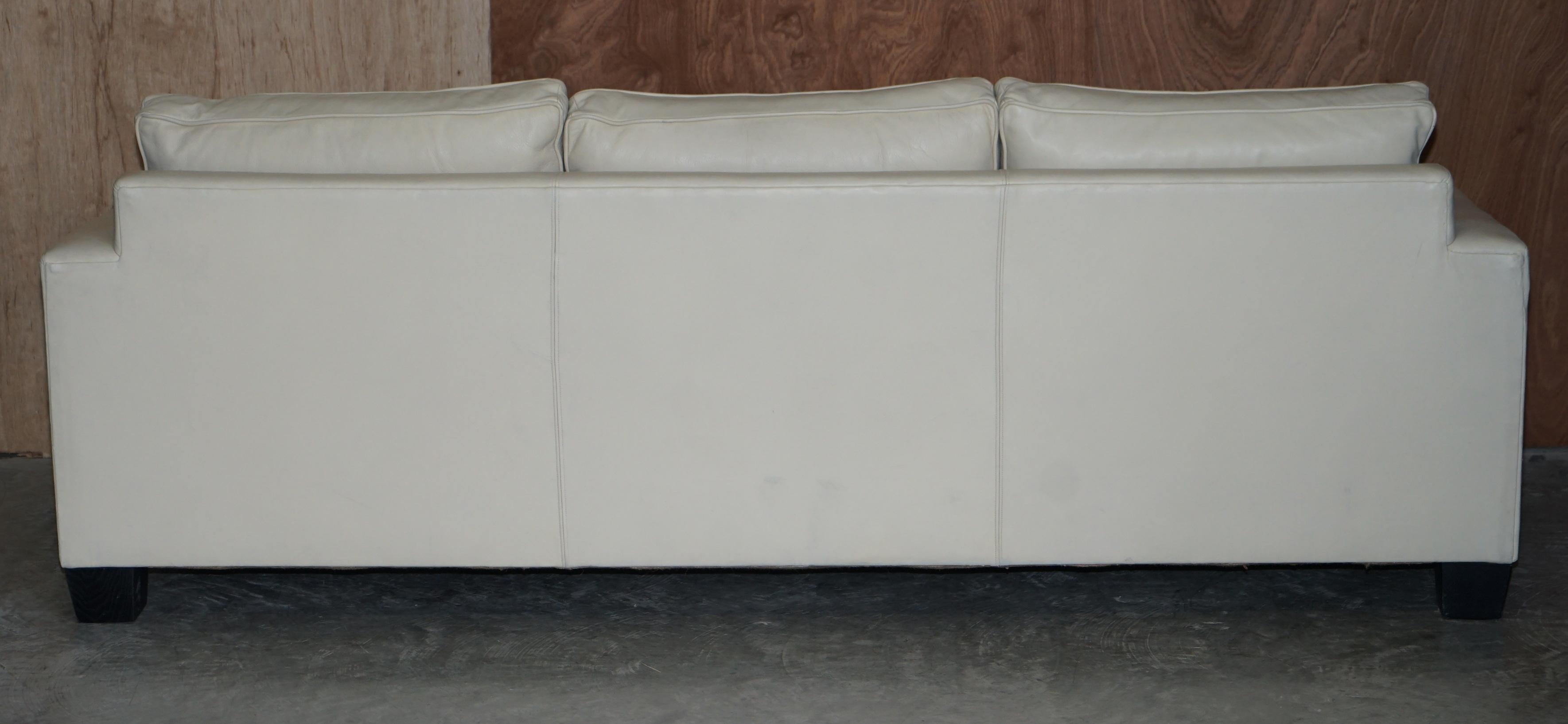 Fully Restored Ralph Lauren Graham 3-4 Seater Leather Sofa Hardwood For Sale 5