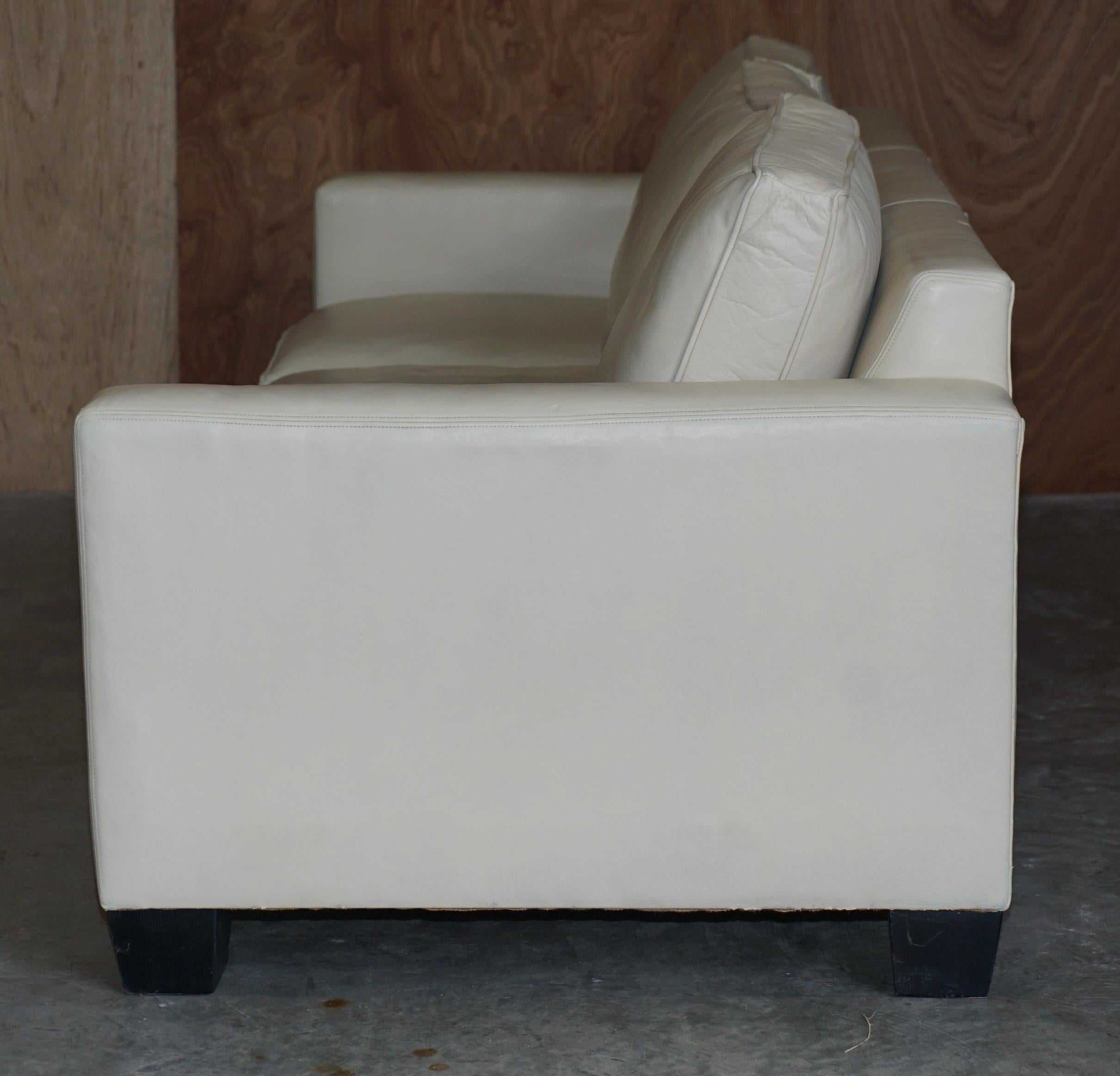 Fully Restored Ralph Lauren Graham 3-4 Seater Leather Sofa Hardwood For Sale 7