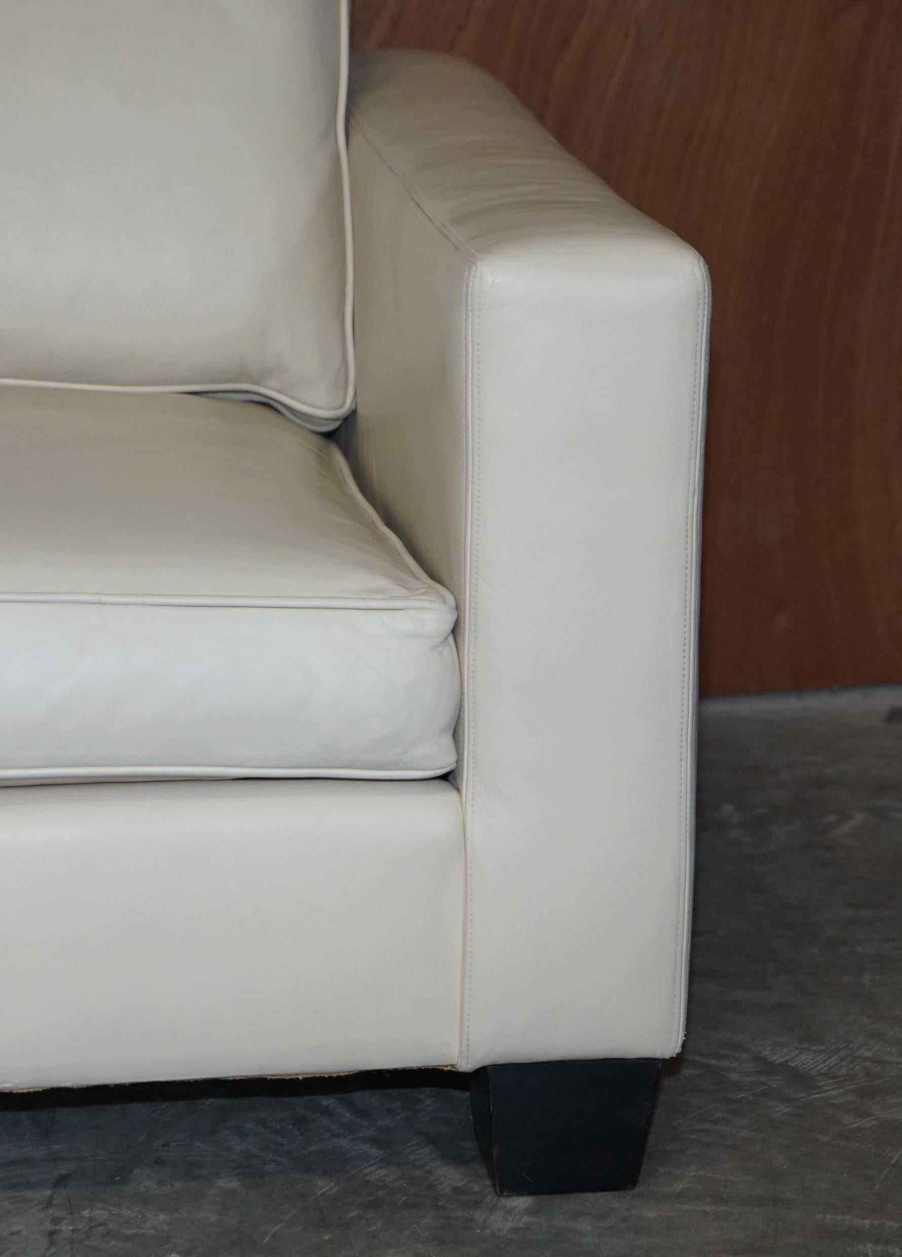 Art Deco Fully Restored Ralph Lauren Graham 3-4 Seater Leather Sofa Hardwood For Sale