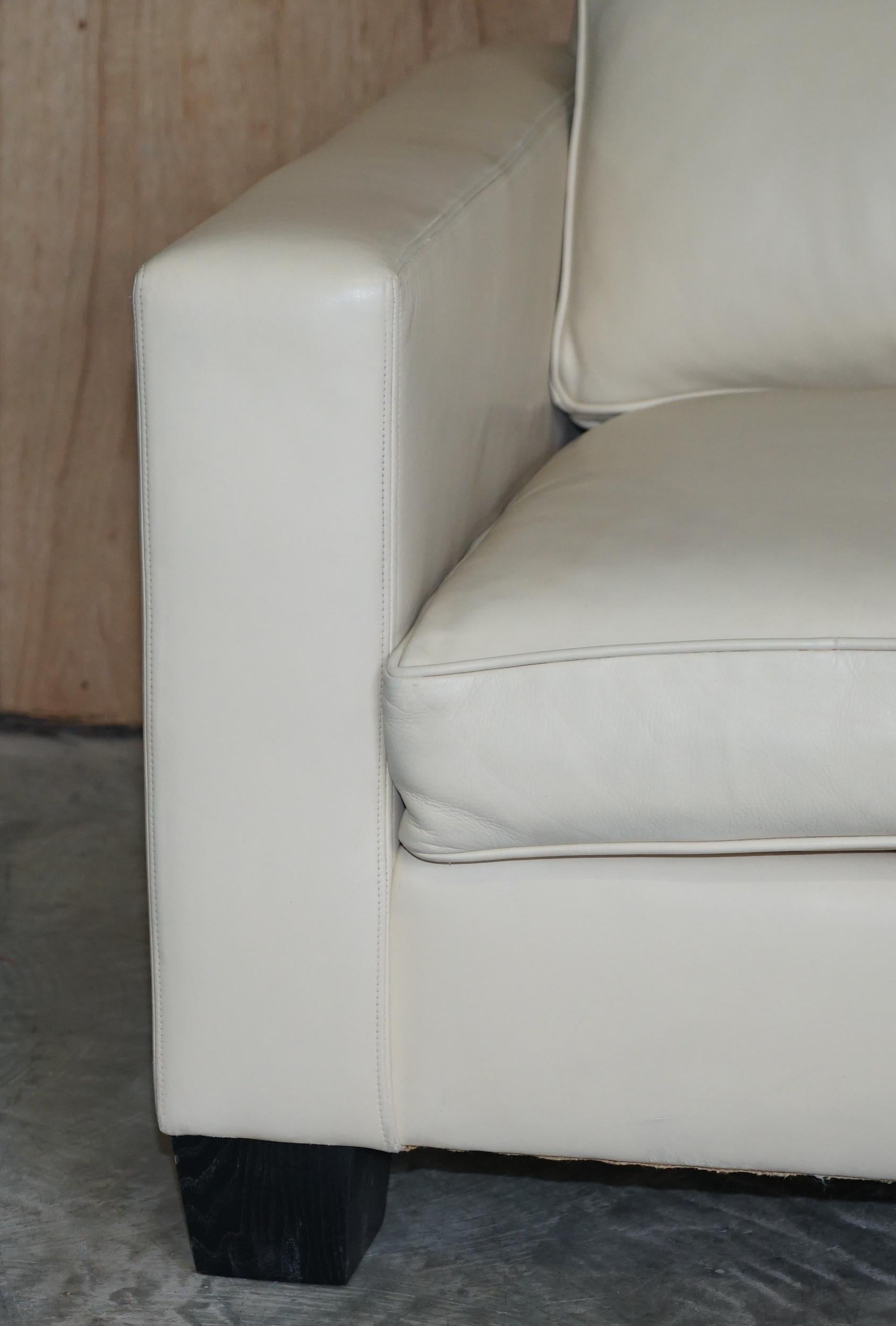 English Fully Restored Ralph Lauren Graham 3-4 Seater Leather Sofa Hardwood For Sale