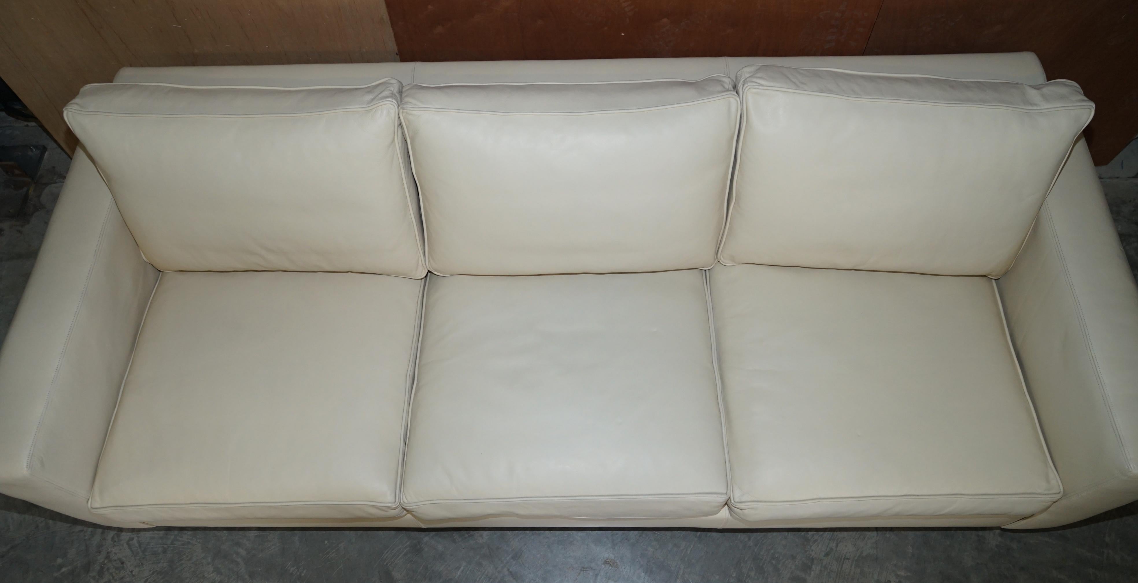 Hand-Crafted Fully Restored Ralph Lauren Graham 3-4 Seater Leather Sofa Hardwood For Sale