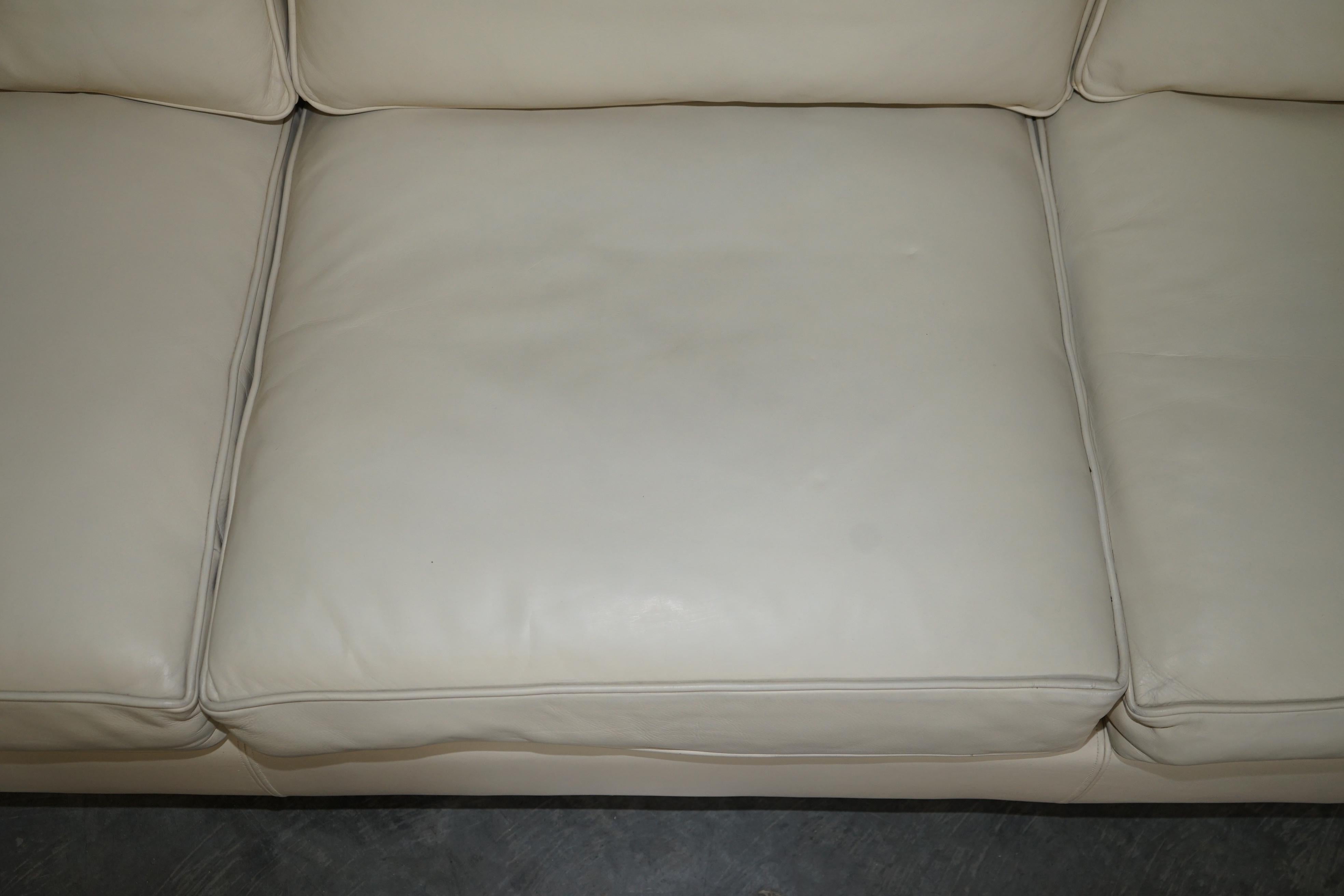 20th Century Fully Restored Ralph Lauren Graham 3-4 Seater Leather Sofa Hardwood For Sale