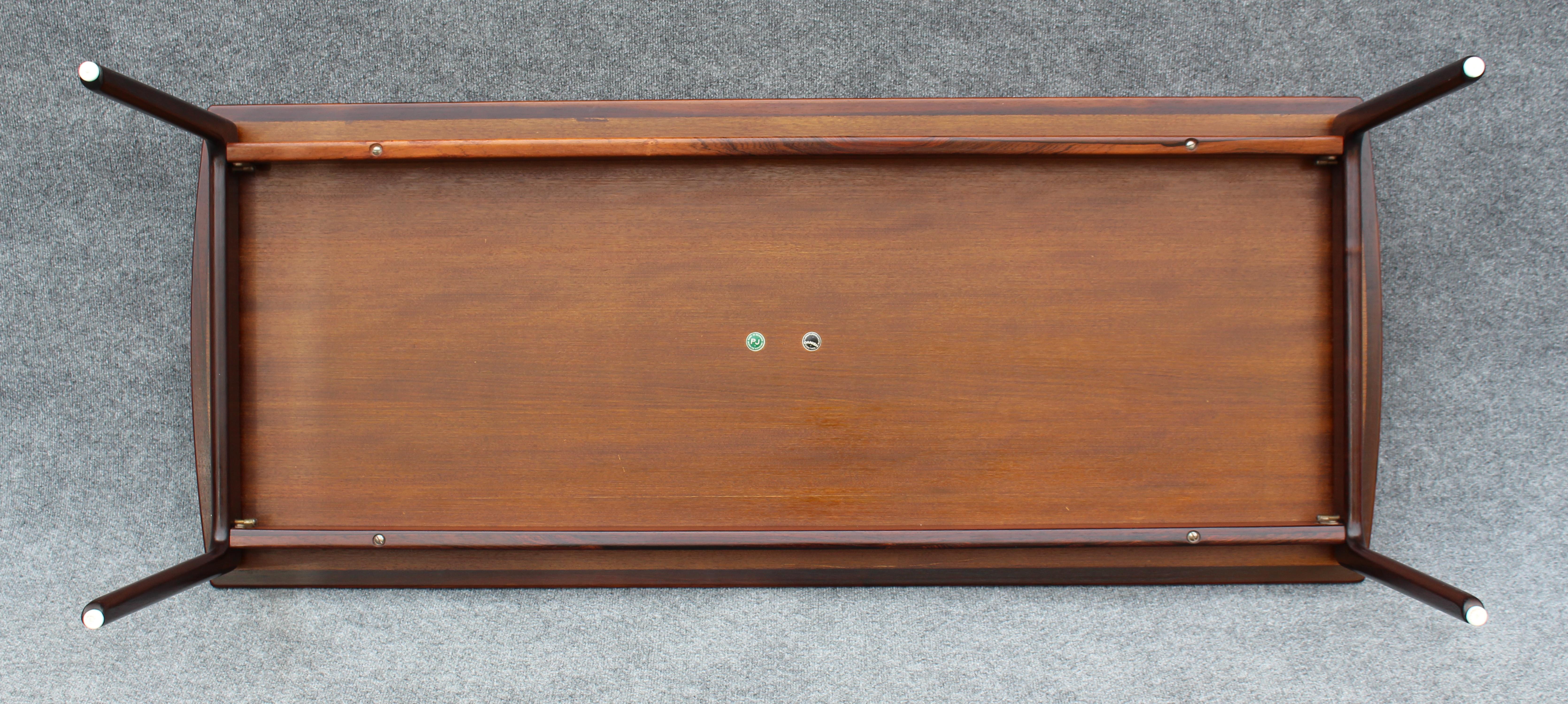 Fully Restored & Rare Ole Wanscher Floating Top Rosewood Coffee Table 1960s For Sale 11