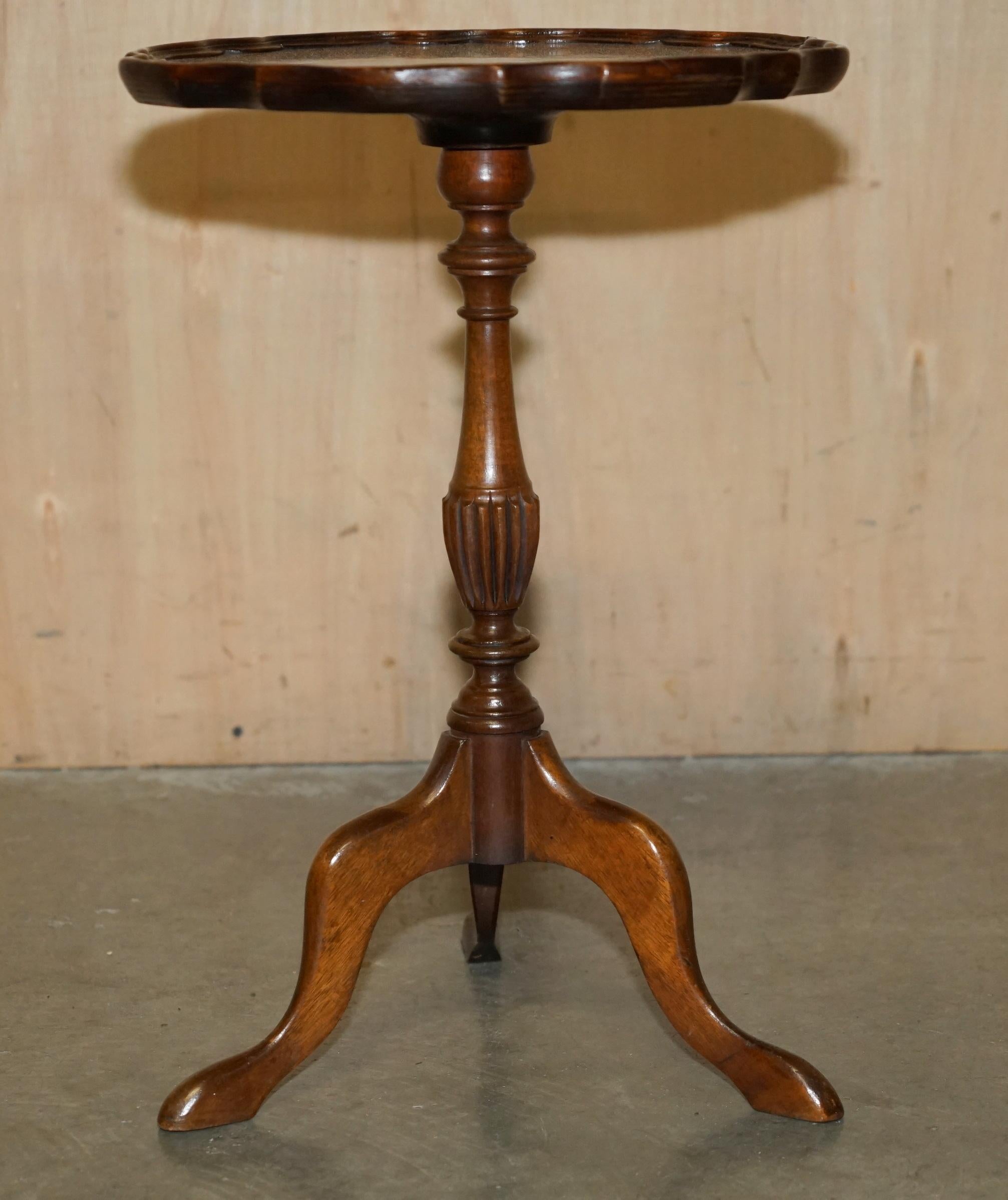 FULLY RESTORED SUBLIME ANTIQUE CIRCA 1920 BURR WALNUT TRIPOD SiDE END LAMP TABLE 2