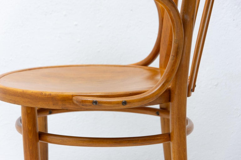 Wood Fully Restored Thonet Office Chair, 1930s, Czechoslovakia For Sale