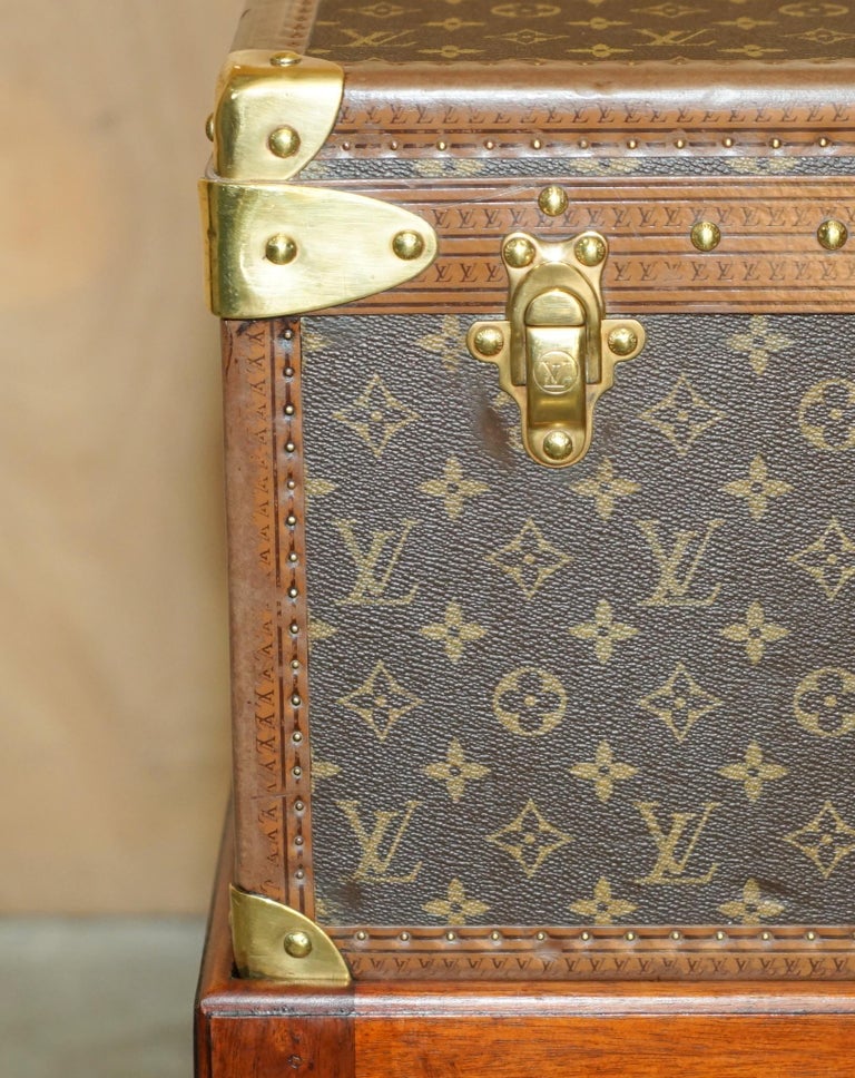 FULLY RESTORED ViNTAGE BROWN LEATHER LOUIS VUITTON SUITCASE TRUNK