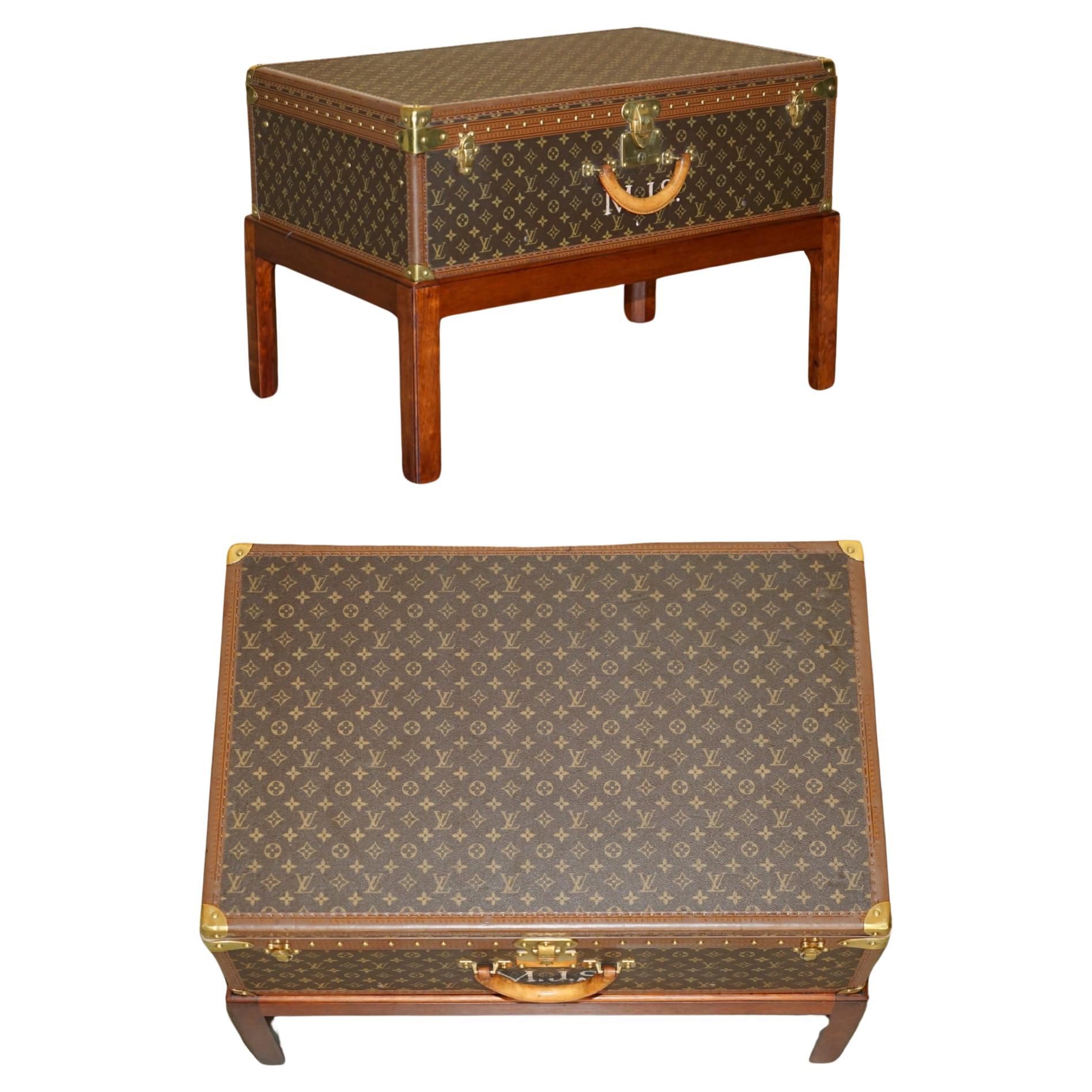 FULLY RESTORED ViNTAGE BROWN LEATHER LOUIS VUITTON SUITCASE TRUNK ...