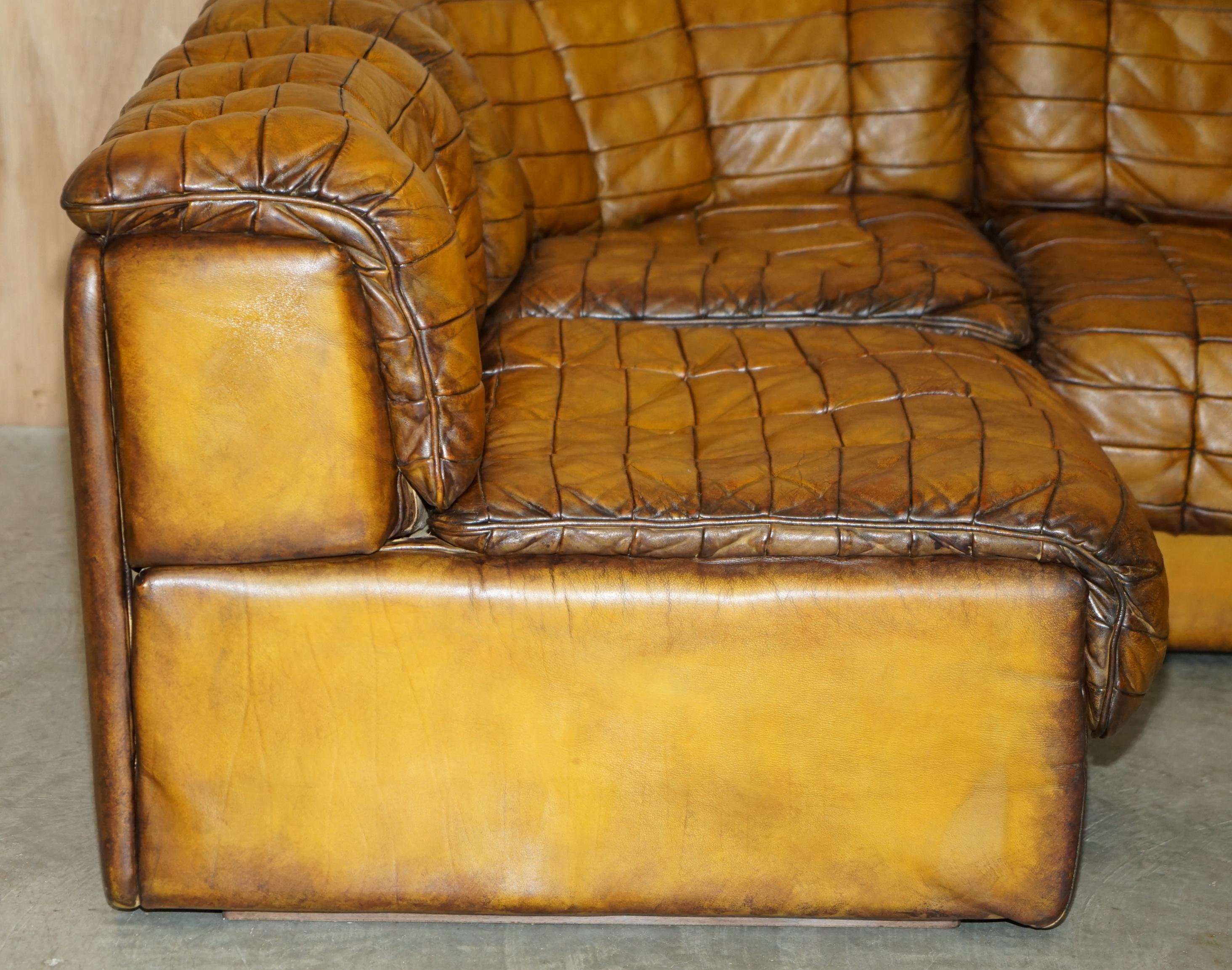 SoFA modulaire rénovée, en cuir de daim marron, DS-11 en vente 5