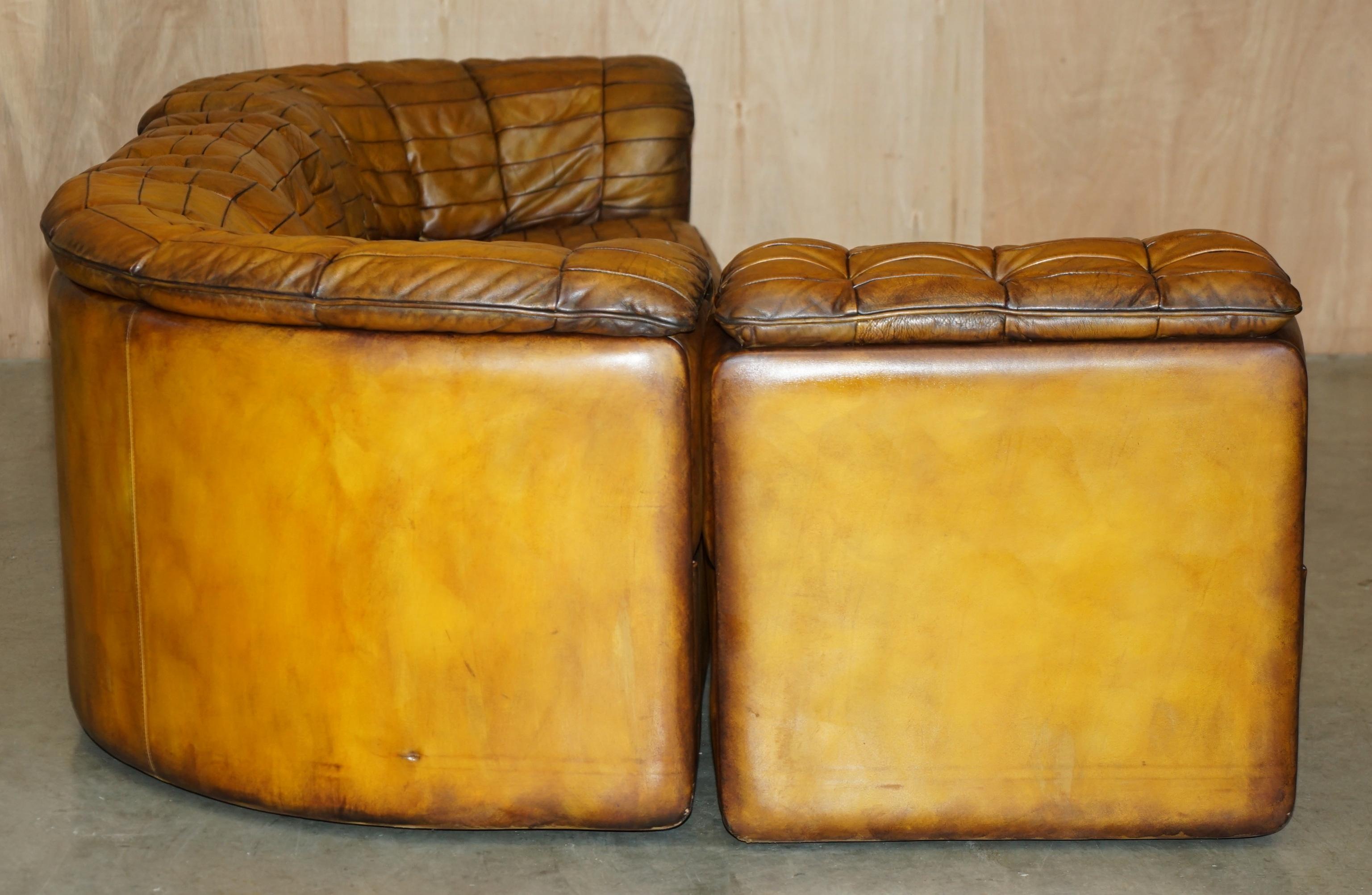 SoFA modulaire rénovée, en cuir de daim marron, DS-11 en vente 6
