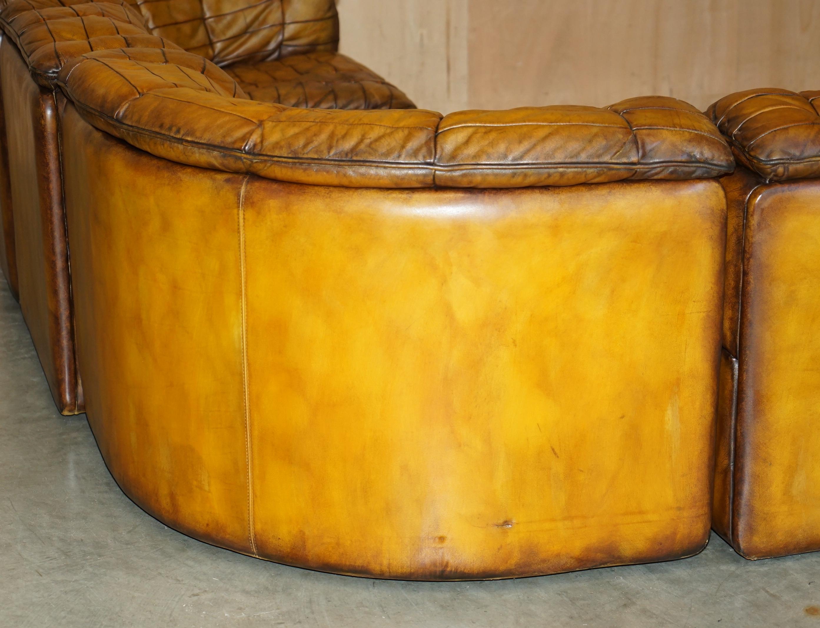 SoFA modulaire rénovée, en cuir de daim marron, DS-11 en vente 7
