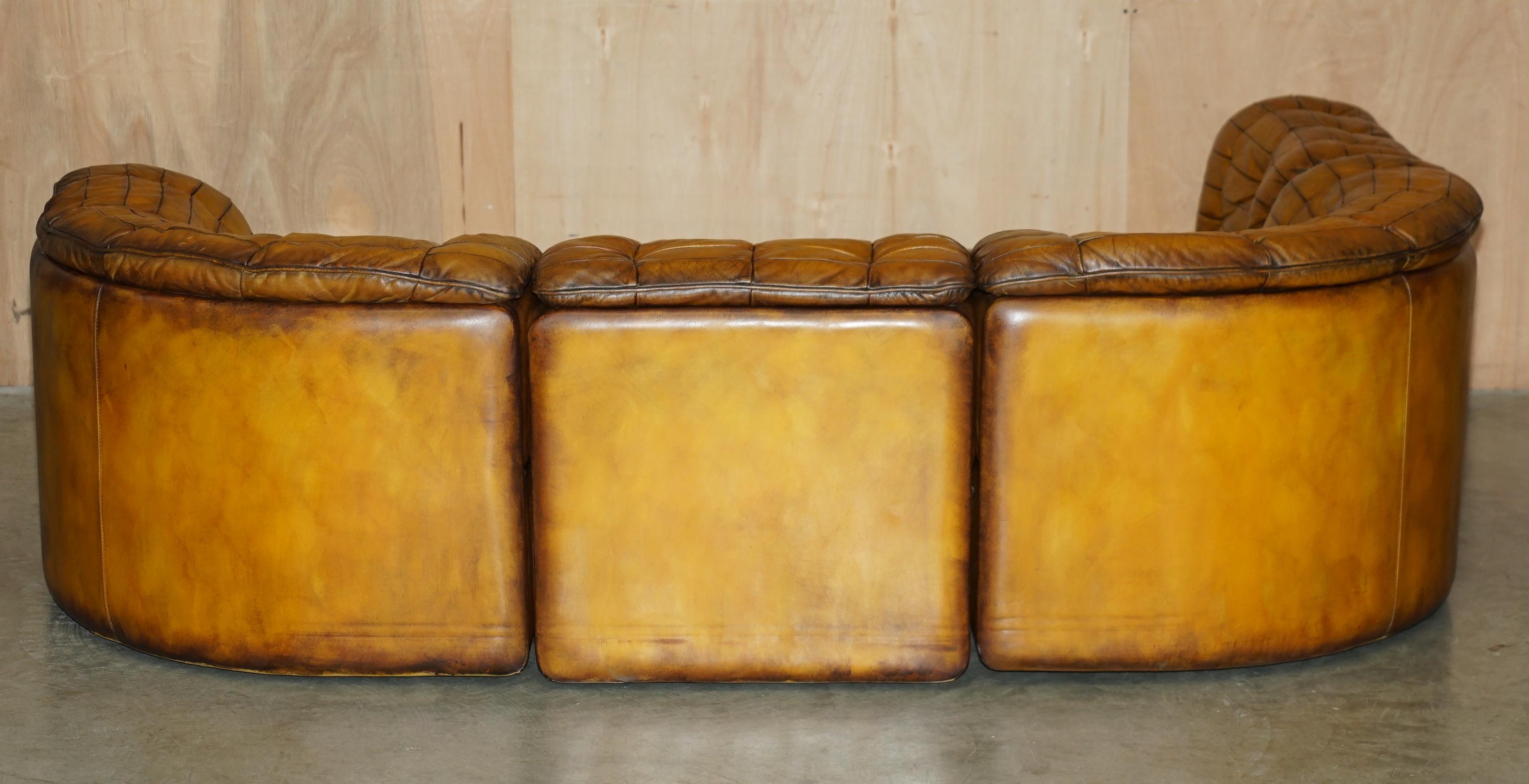 SoFA modulaire rénovée, en cuir de daim marron, DS-11 en vente 8