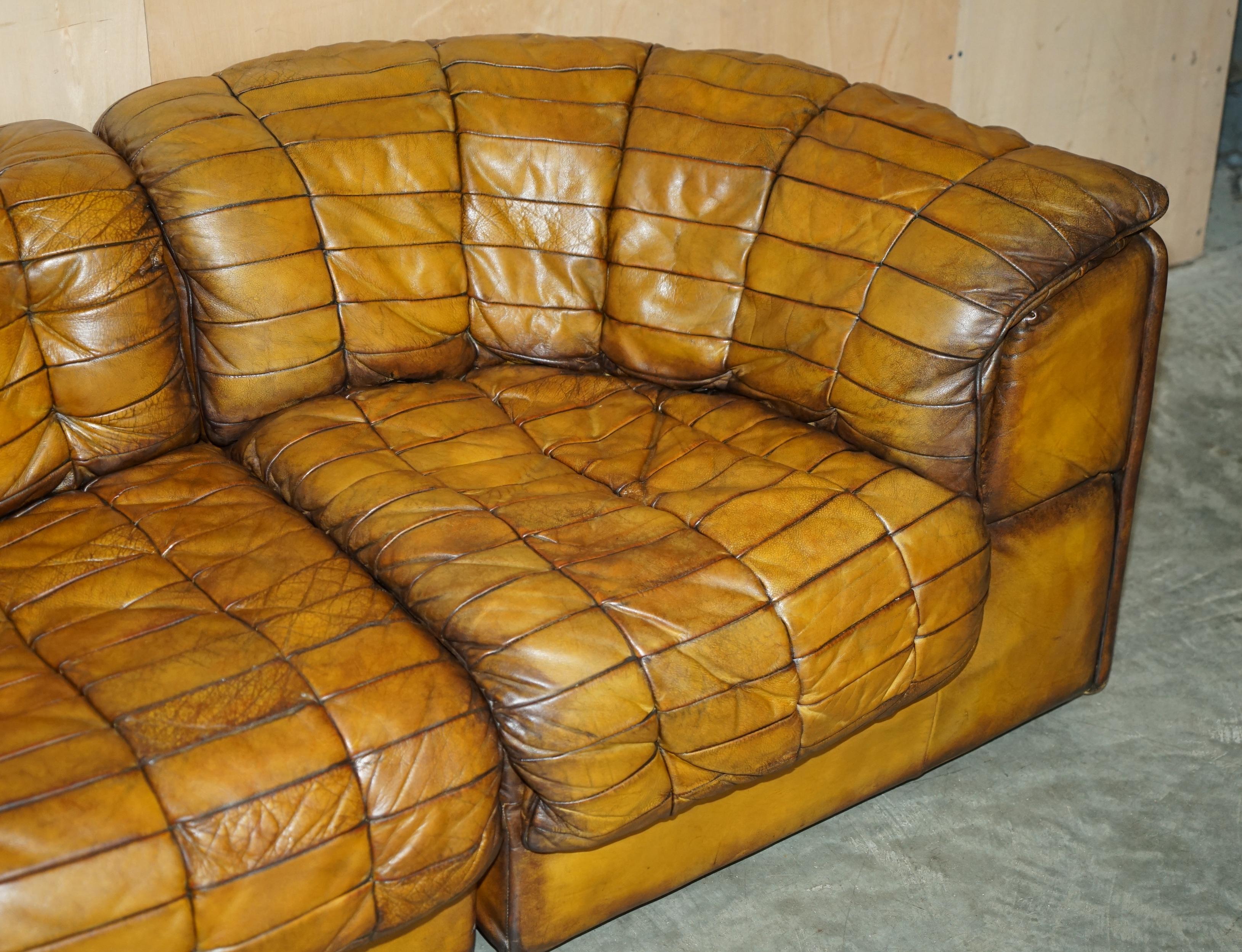 SoFA modulaire rénovée, en cuir de daim marron, DS-11 Bon état - En vente à West Sussex, Pulborough