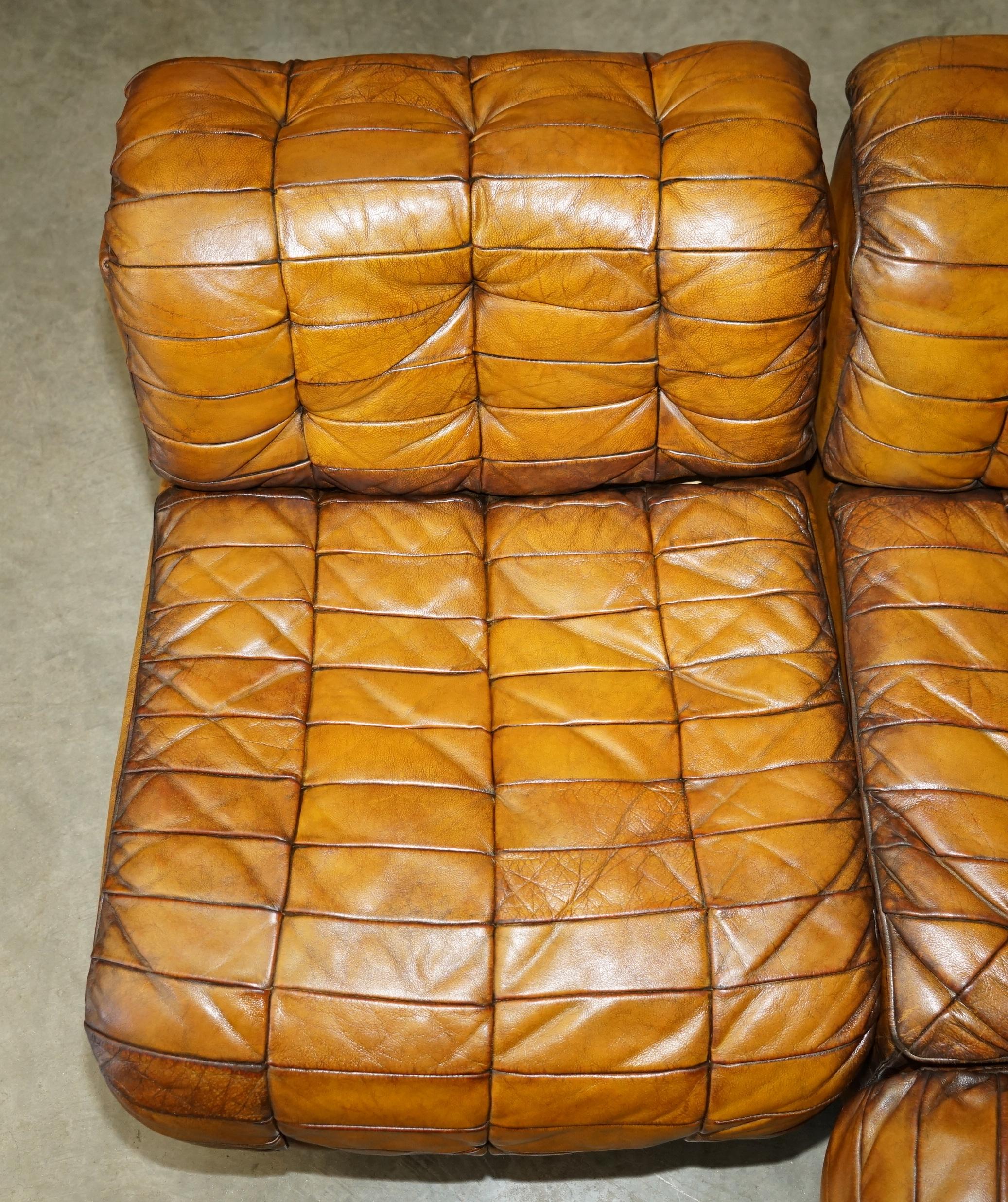 SoFA modulaire rénovée, en cuir de daim marron, DS-11 en vente 1