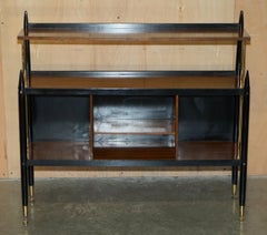 FULLY RESTORED ViNTAGE G PLAN EBONISED BRASS AND HARDWOOD SIDEBOARD BOOKCASE
