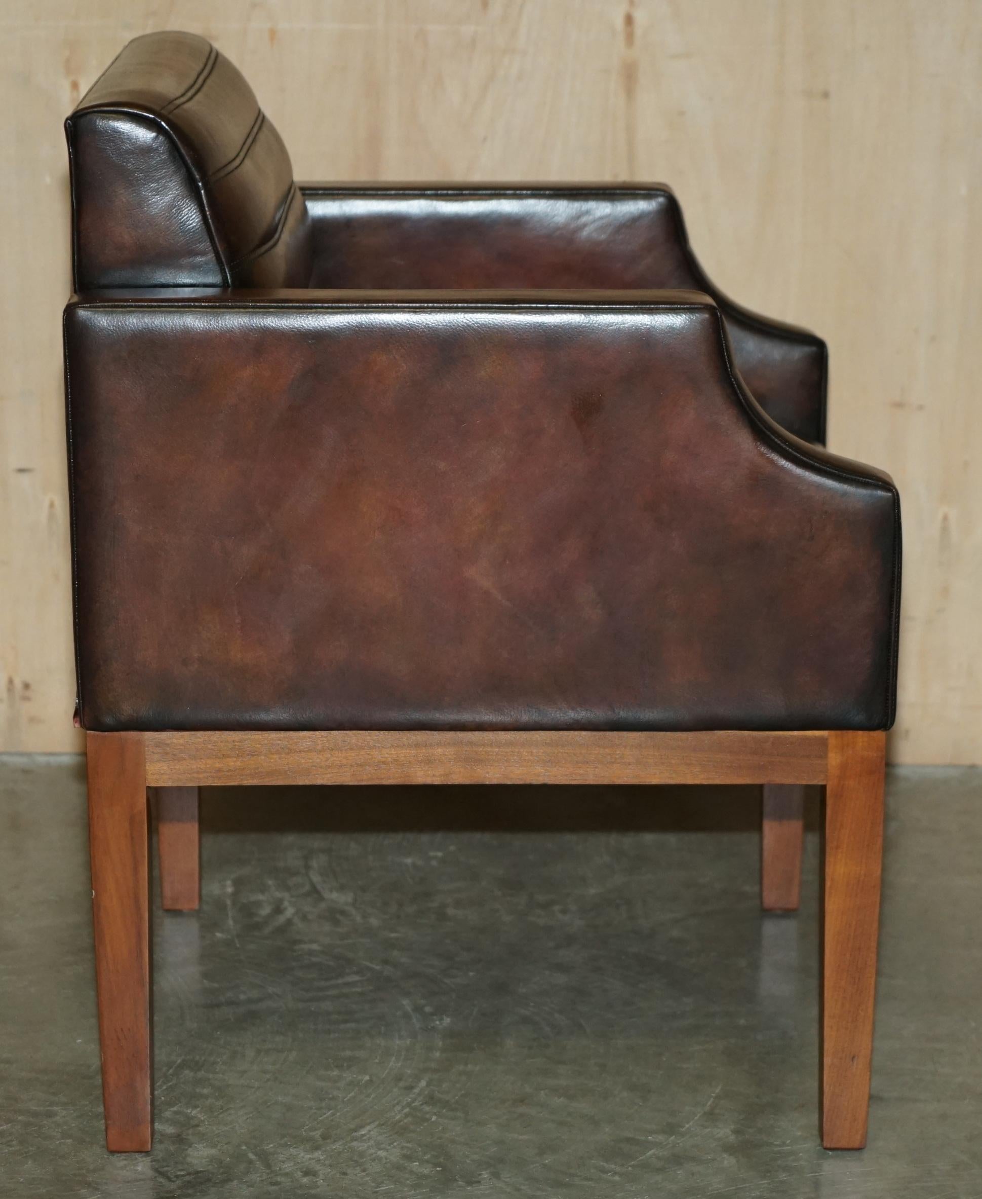FULLY RESTORED VISCOUNT DAVID LINLEY ONE OF A KIND BROWN LEATHER DESK ARMCHAiR For Sale 3