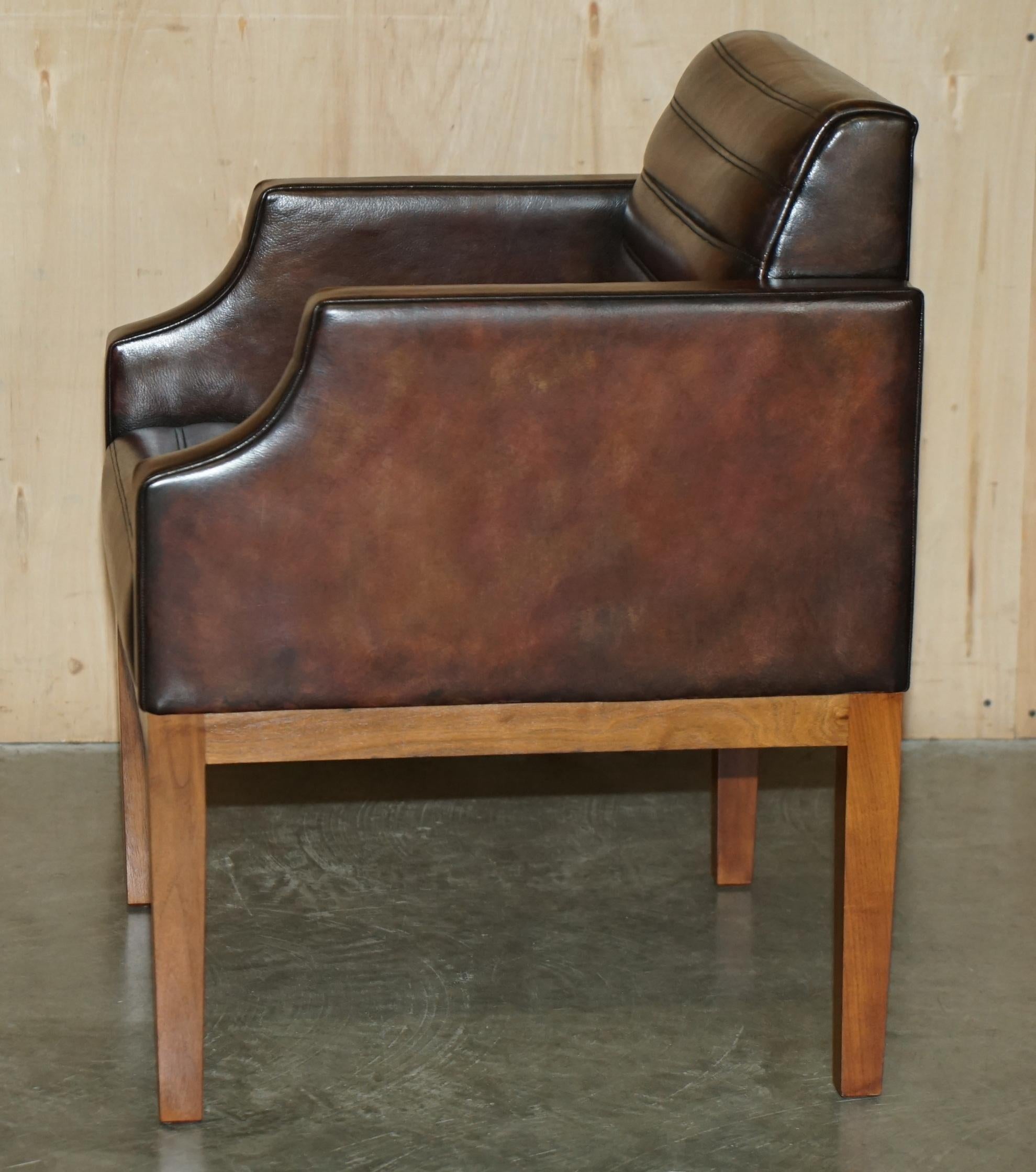 FULLY RESTORED VISCOUNT DAVID LINLEY ONE OF A KIND BROWN LEATHER DESK ARMCHAiR For Sale 6