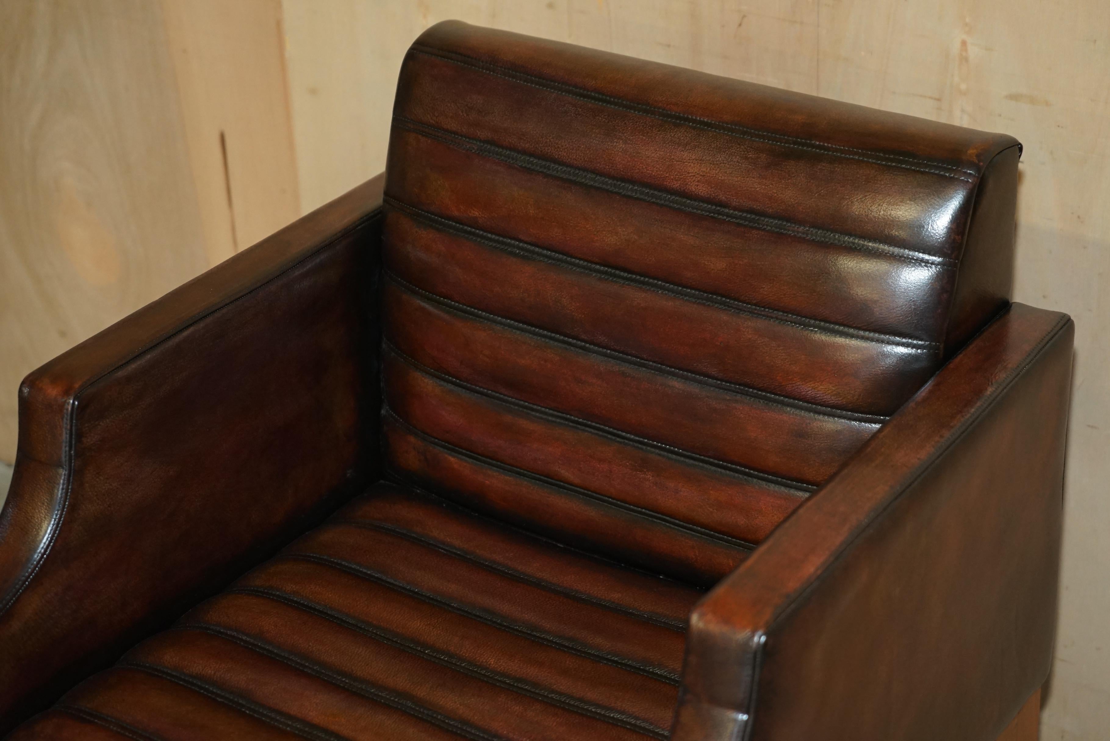 Art Deco FULLY RESTORED VISCOUNT DAVID LINLEY ONE OF A KIND BROWN LEATHER DESK ARMCHAiR For Sale