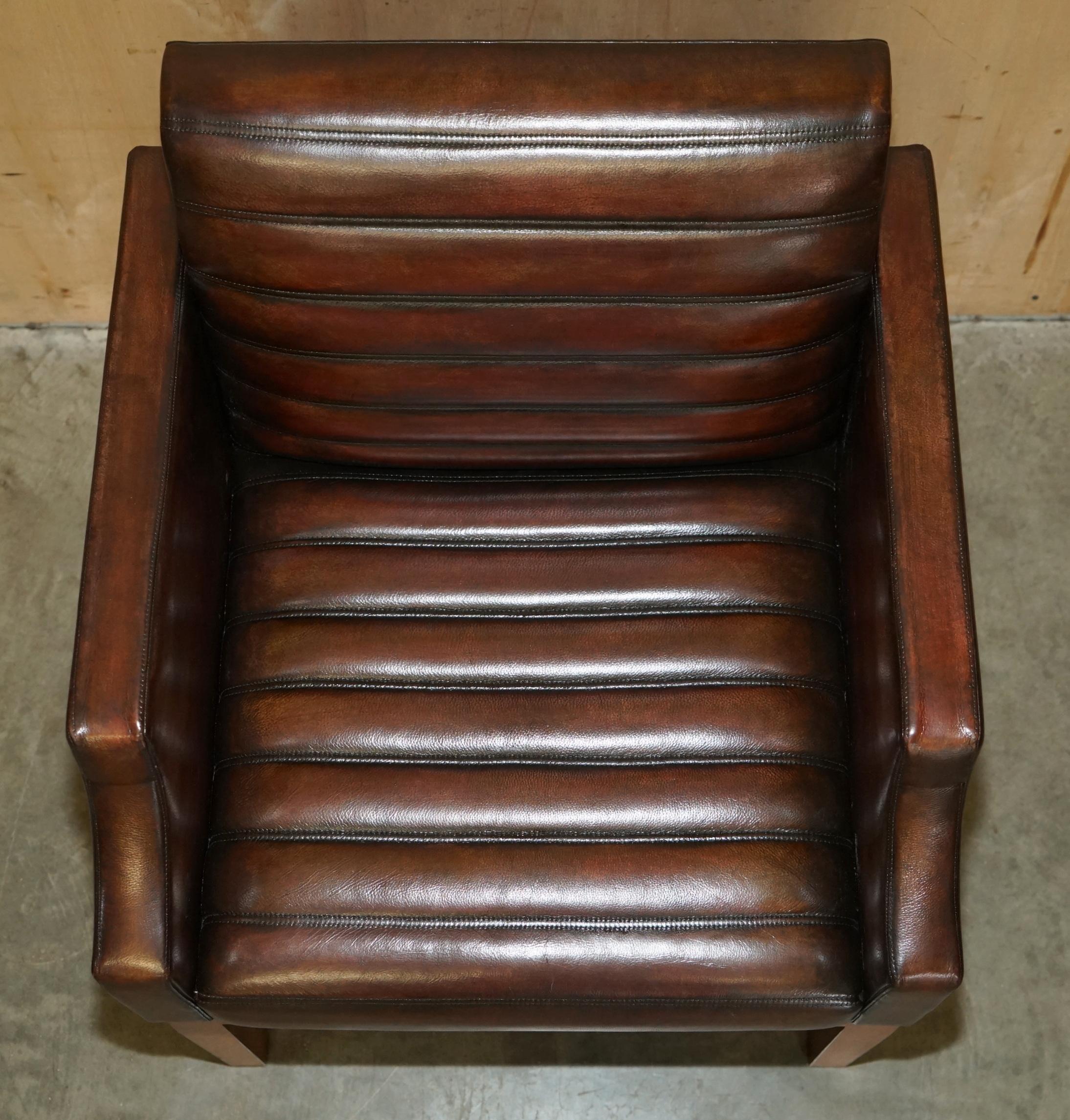 English FULLY RESTORED VISCOUNT DAVID LINLEY ONE OF A KIND BROWN LEATHER DESK ARMCHAiR For Sale
