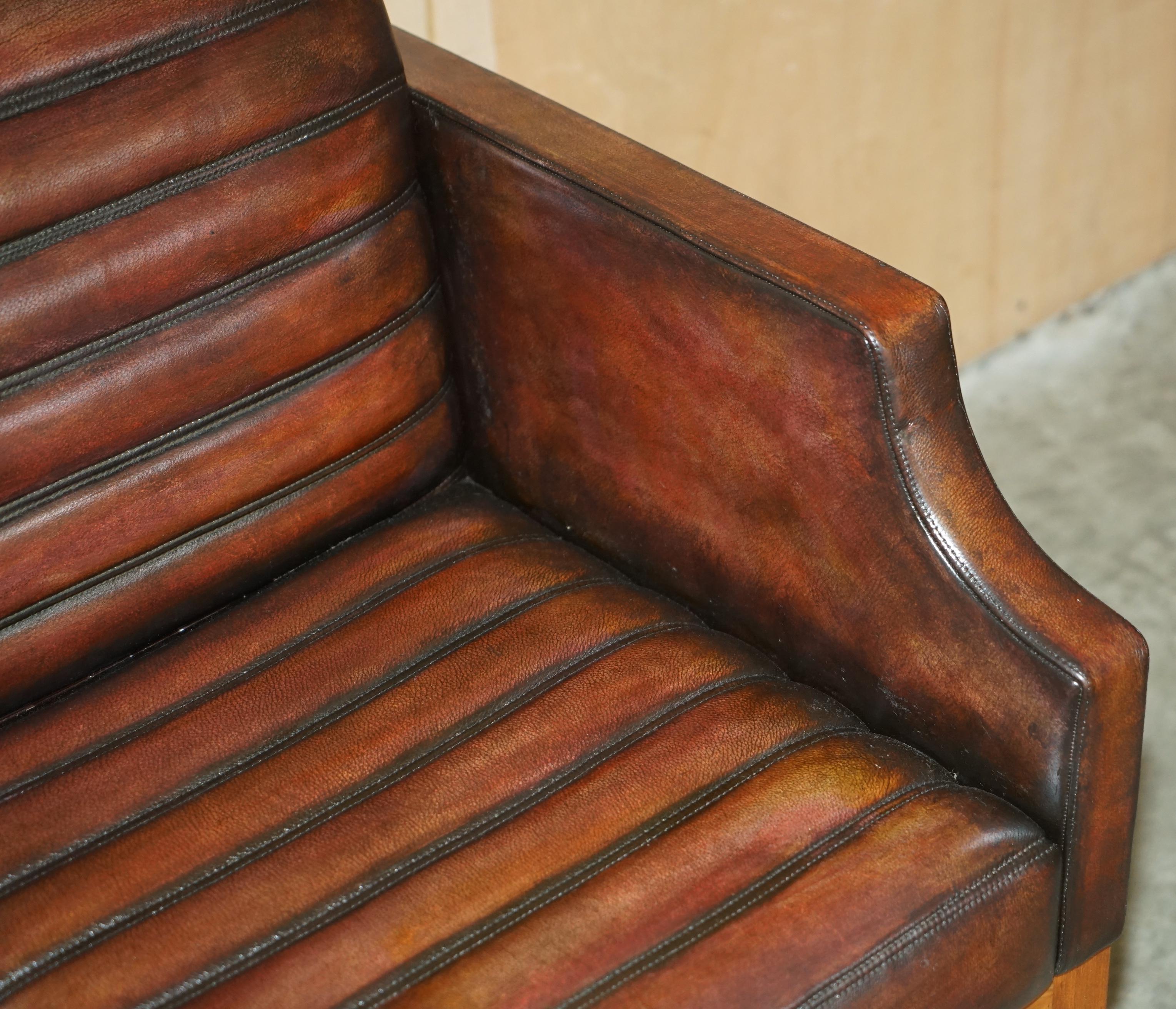 Leather FULLY RESTORED VISCOUNT DAVID LINLEY ONE OF A KIND BROWN LEATHER DESK ARMCHAiR For Sale