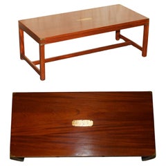 Used FULLY RESTORED X LARGE HARRODS KENNEDY MILiTARY CAMPAIGN COFFEE TABLE HARDWOOD
