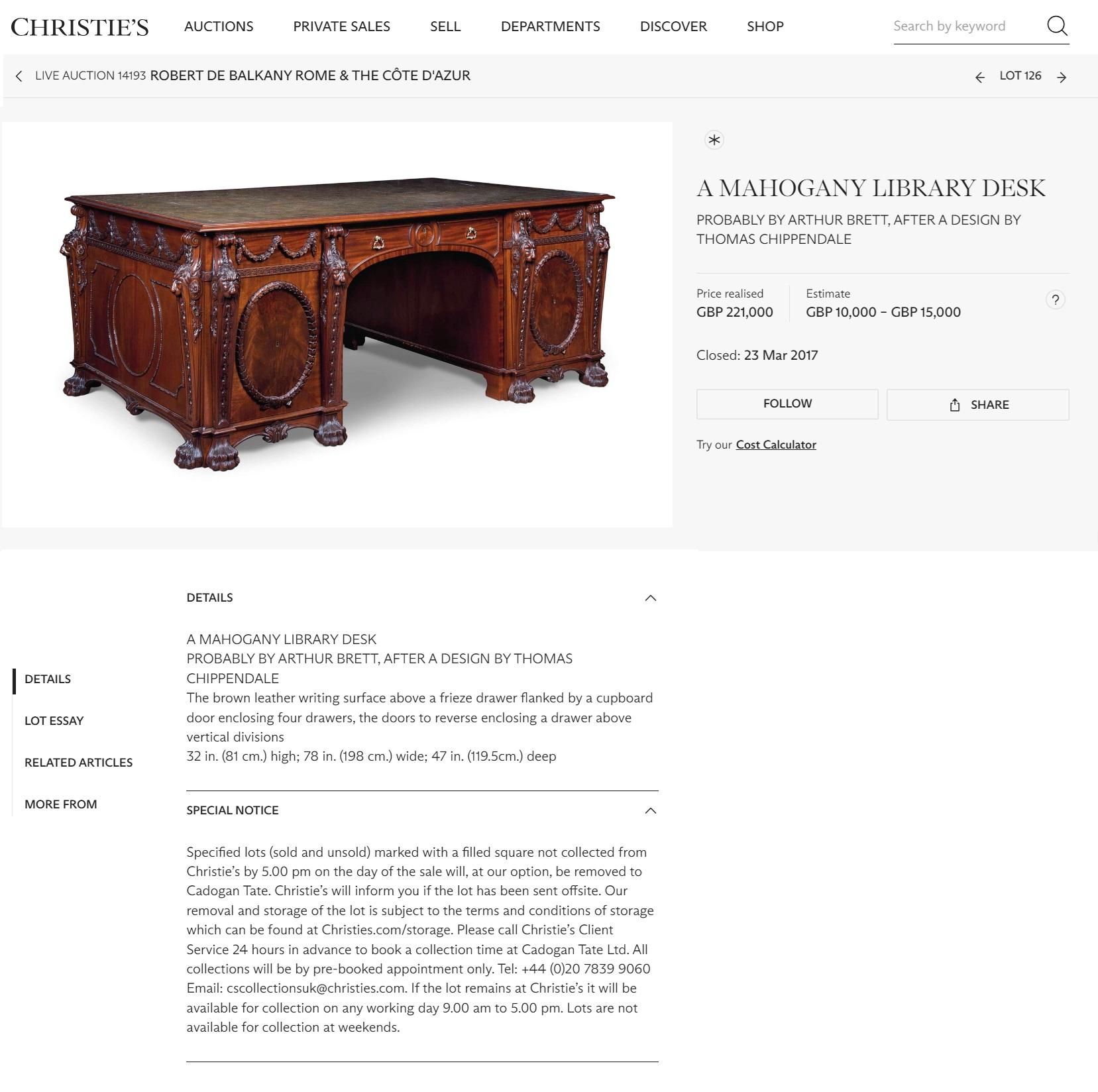 Royal House Antiques

Royal House Antiques is delighted to offer for sale this absolutely stunning, fully restored, after Thomas Chippendale most likely made by Arthur Brett, Mahogany partner desk in fully restored condition  

Please note the