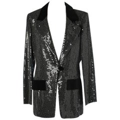Schwarze Valentino-Jacke mit Paillettenbesatz in Pailletten