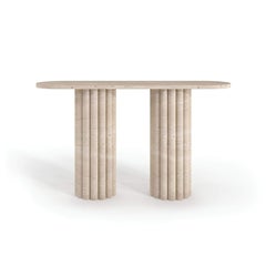 Vollständig Travertin geriffelte Beine Konsolentisch - Entrway Tisch - Custom Marmor Tisch