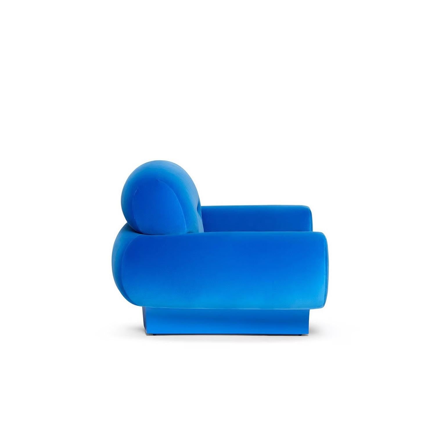Fauteuil entièrement tapissé en velours glacé rouge brûlé Neuf - En vente à NEW YORK, NY