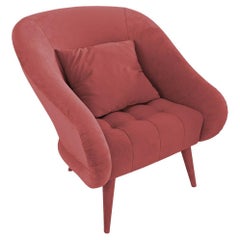 Fully Upholstered Armchair In Custom Velvet Colors
