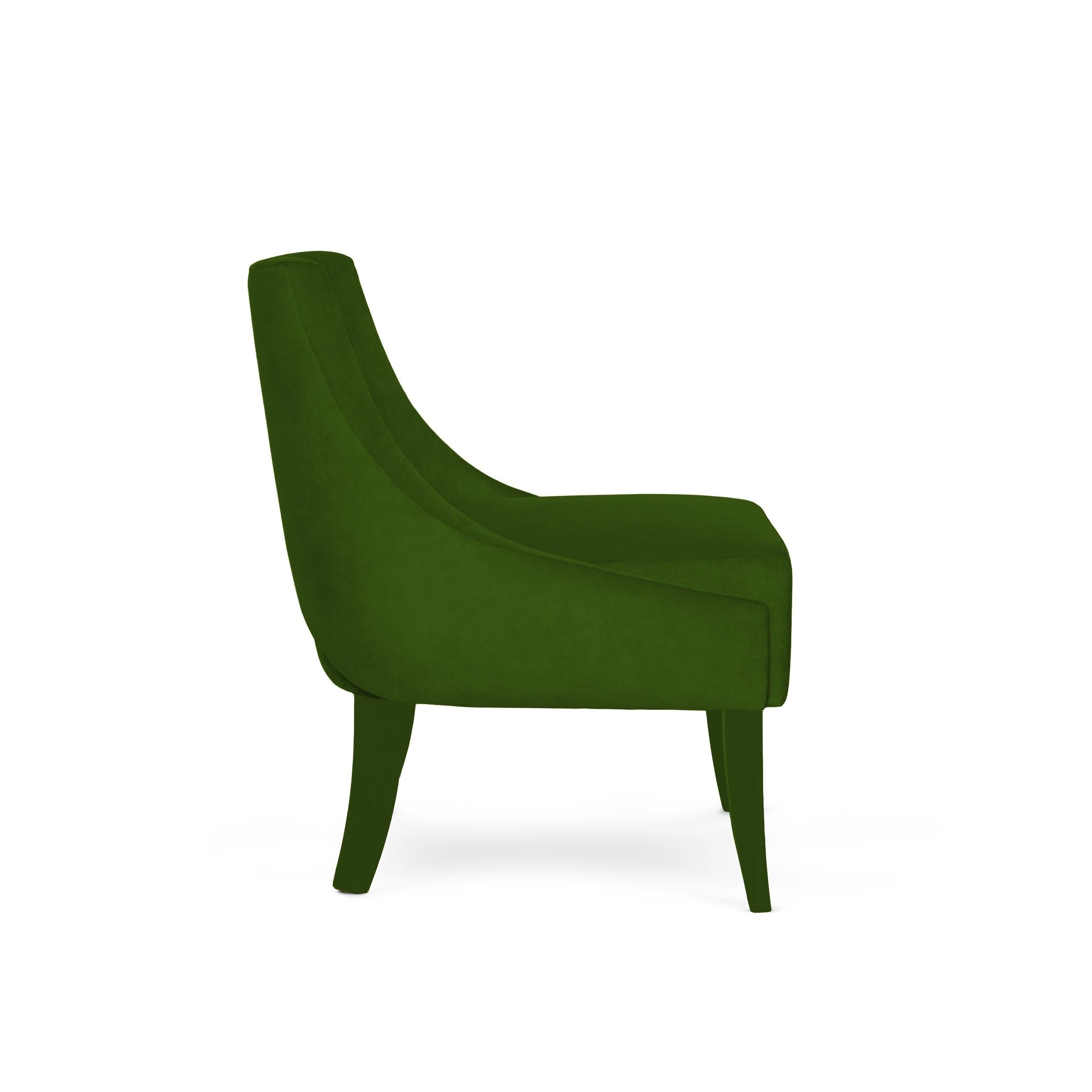 Modern Fully Upholstered Armchair with Classic Silhouette by Munna For Sale