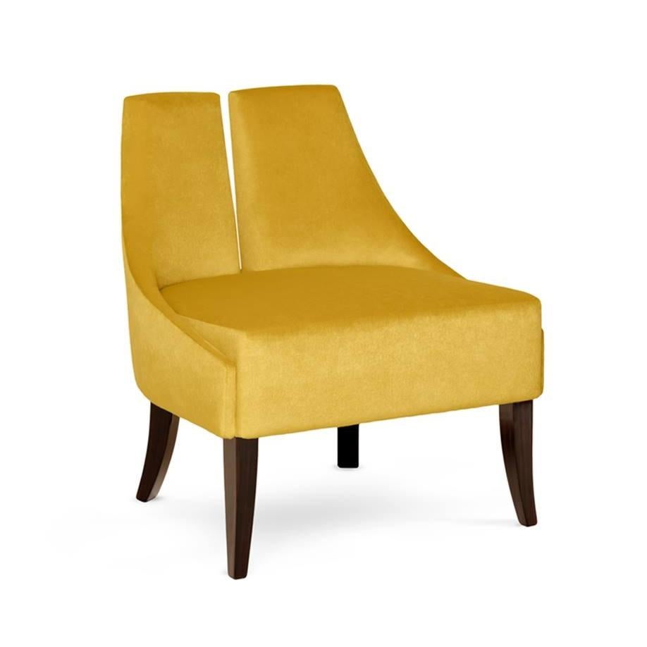 Contemporary Fully Upholstered Armchair with Classic Silhouette by Munna For Sale